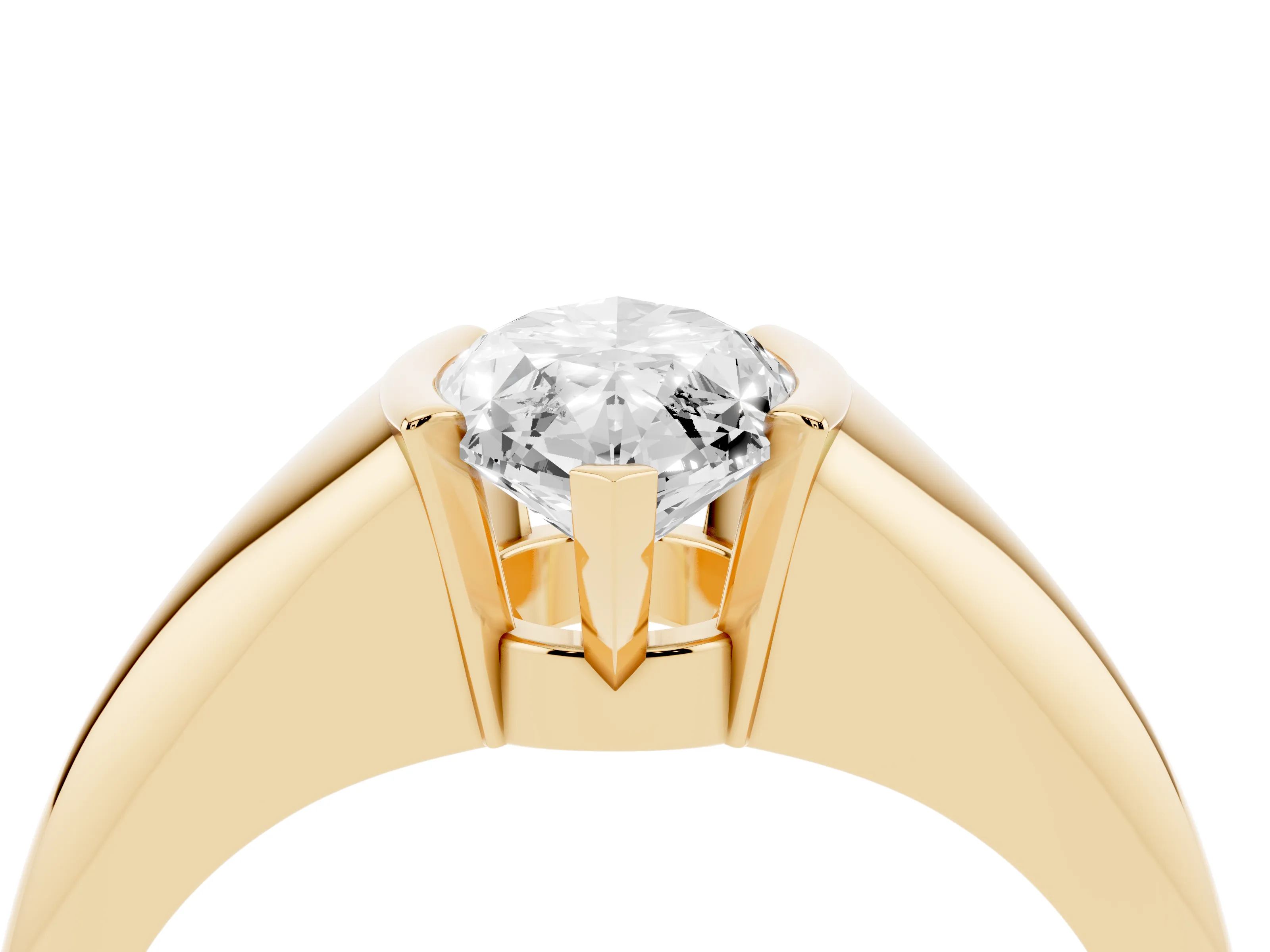 Marquise Cut Diamond Solitaire Tension Set Ring Set in Yellow gold