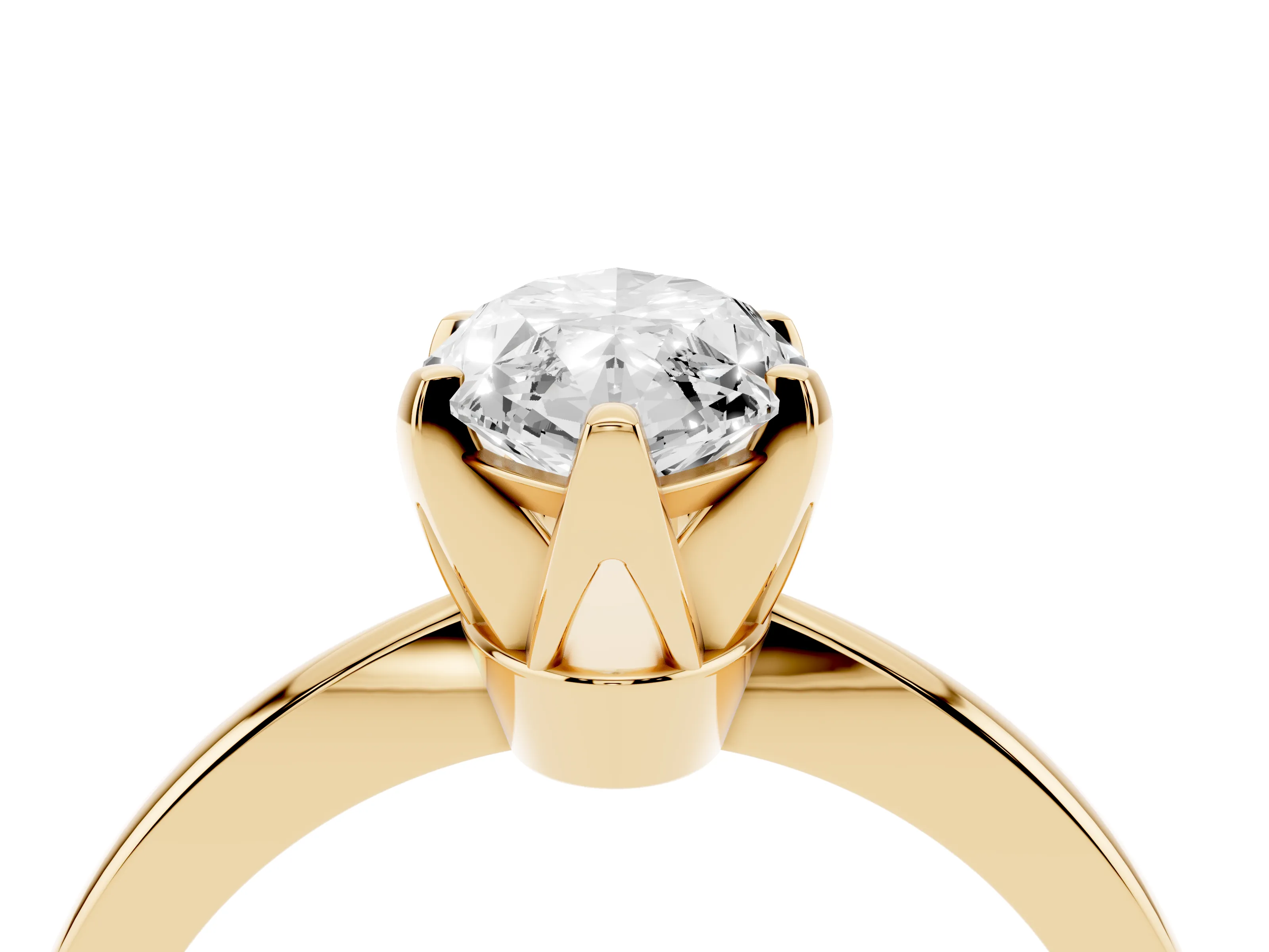 Marquise Cut Diamond Solitaire Engagement Ring Set in Yellow gold with Slim Tapered Solitaire Band