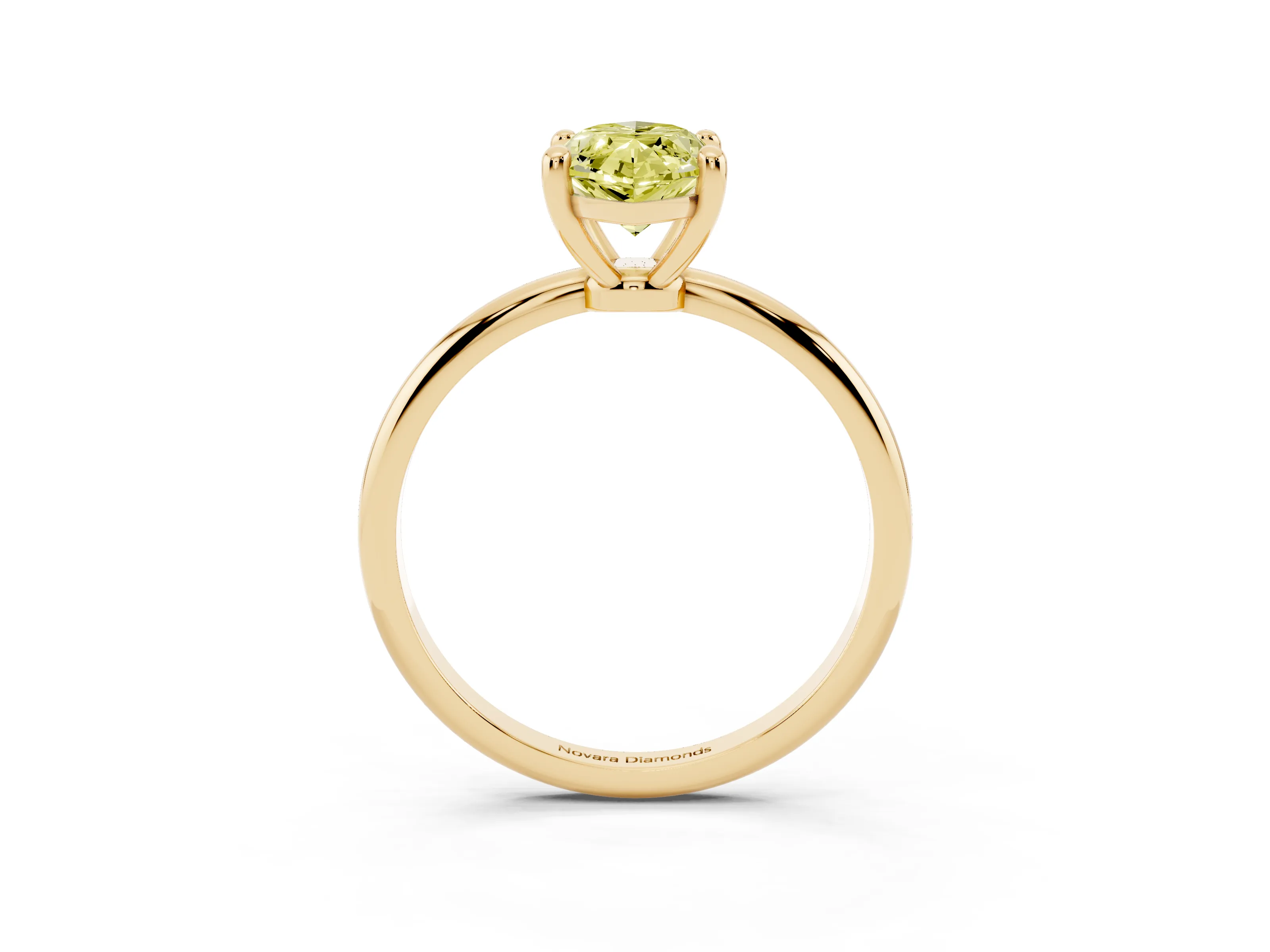 Fancy Yellow Marquise Cut Diamond Solitaire Ring Set in Yellow gold with Secure Prong Setting on a Classic Band