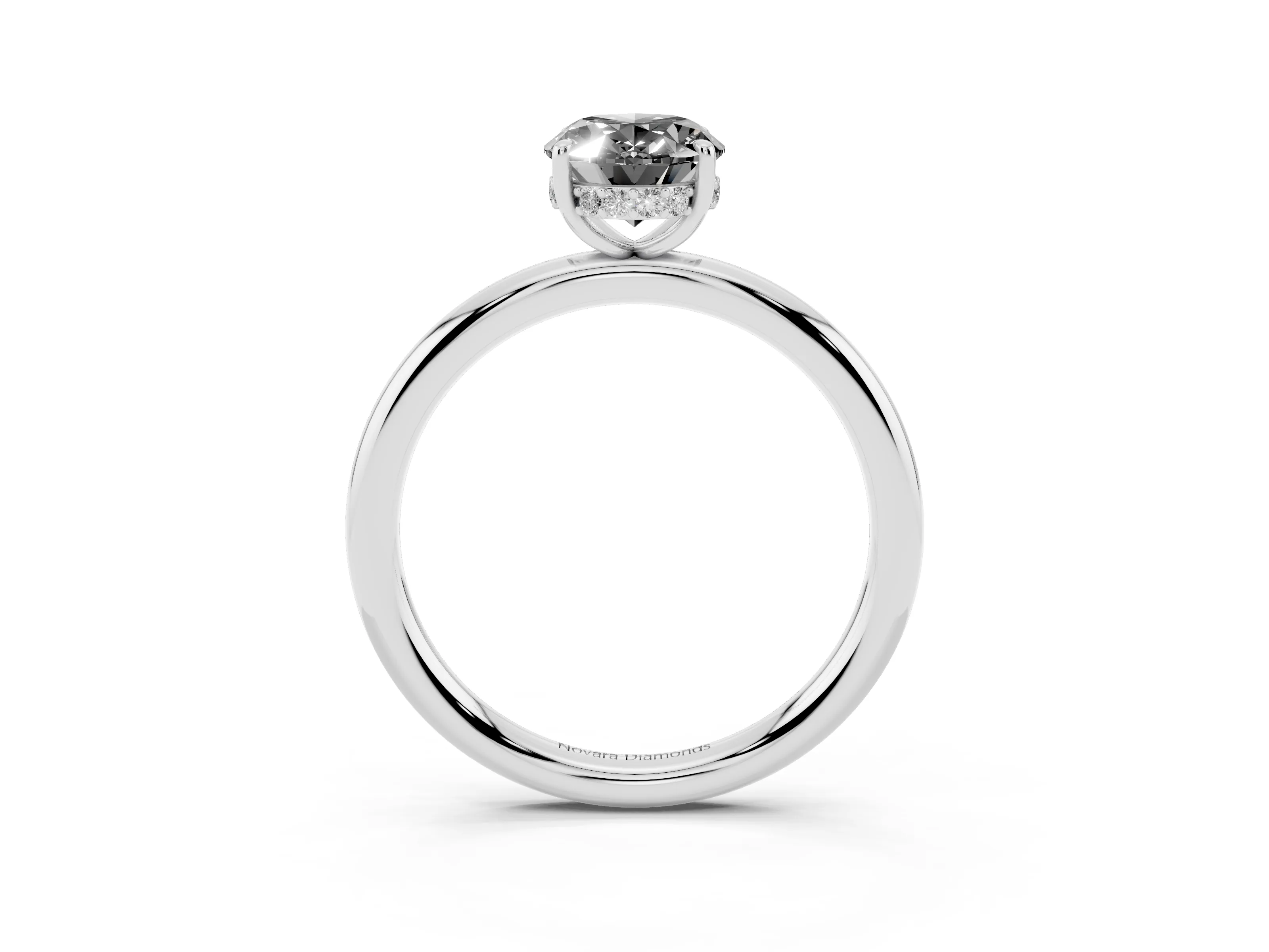 Fancy Black Oval Cut Diamond Solitaire Ring Set in Silver with Thin Band and Prong Setting