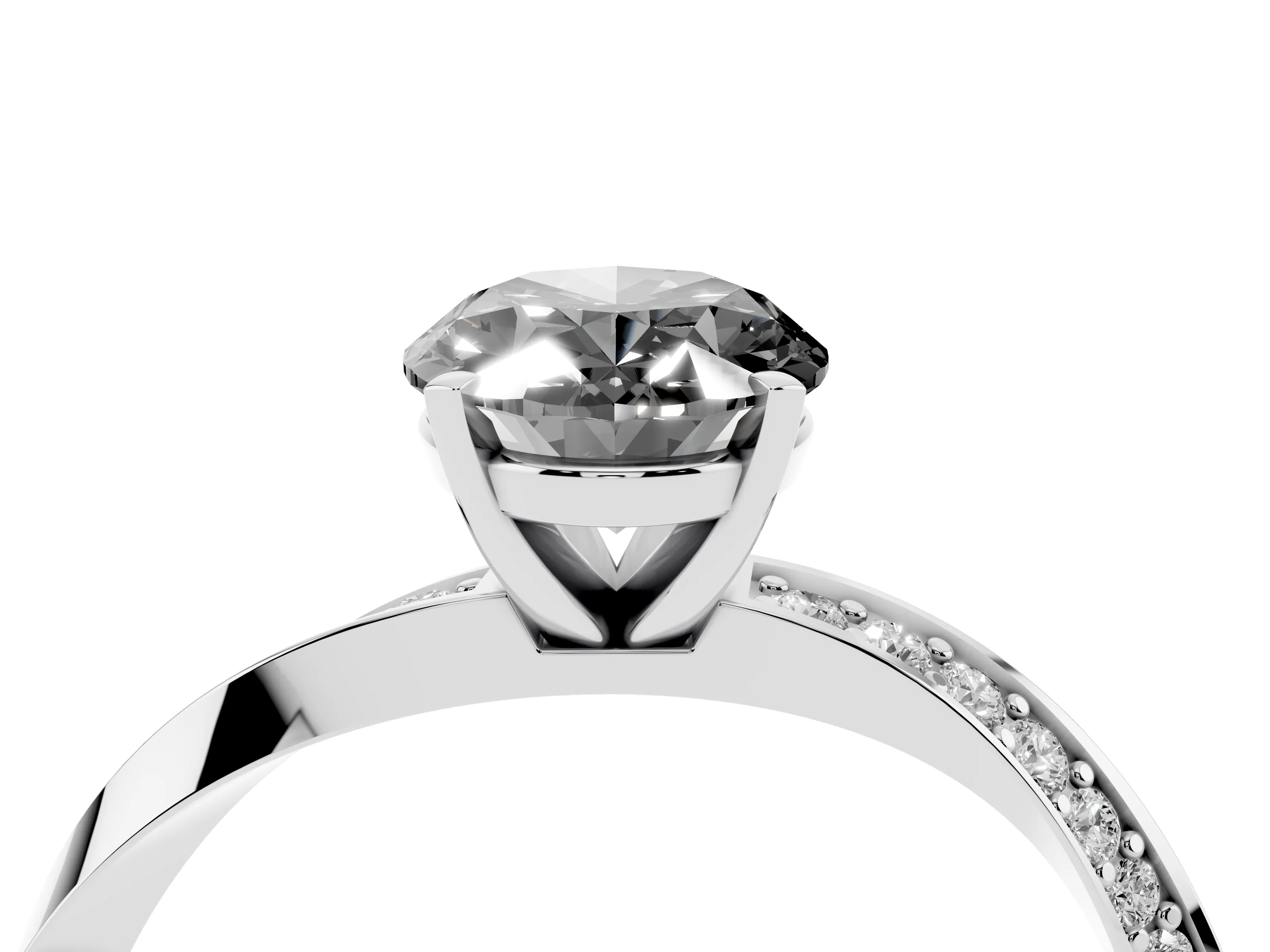 Fancy Black Oval Cut Diamond Engagement Ring Set in Silver with Side Stone Accents and Prong Setting