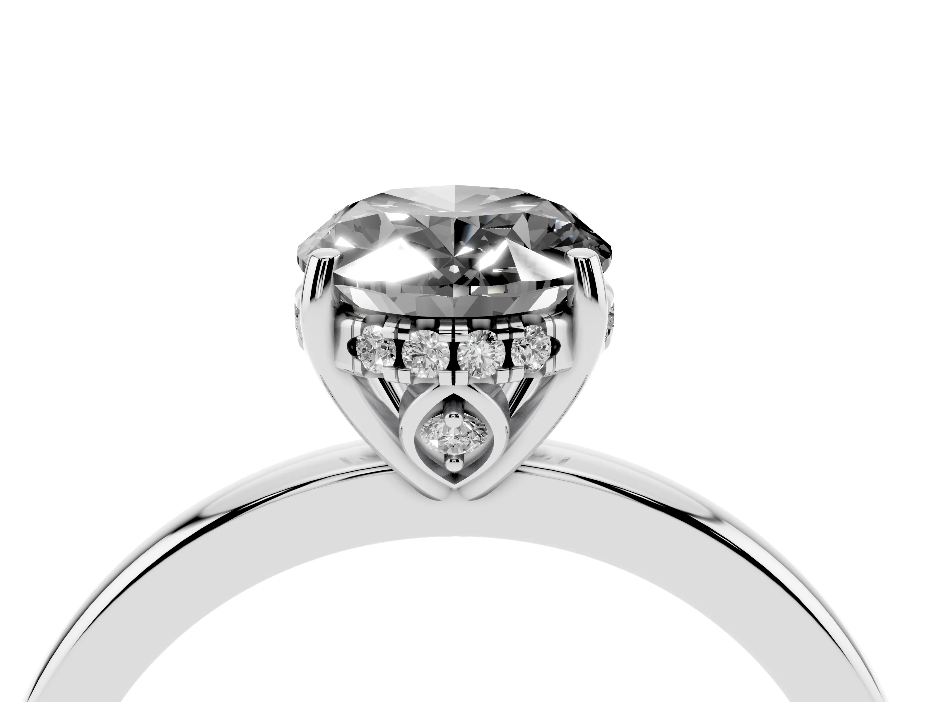 Fancy Black Oval Cut Diamond Solitaire Ring Set in White gold with Plain Band and Prong Setting