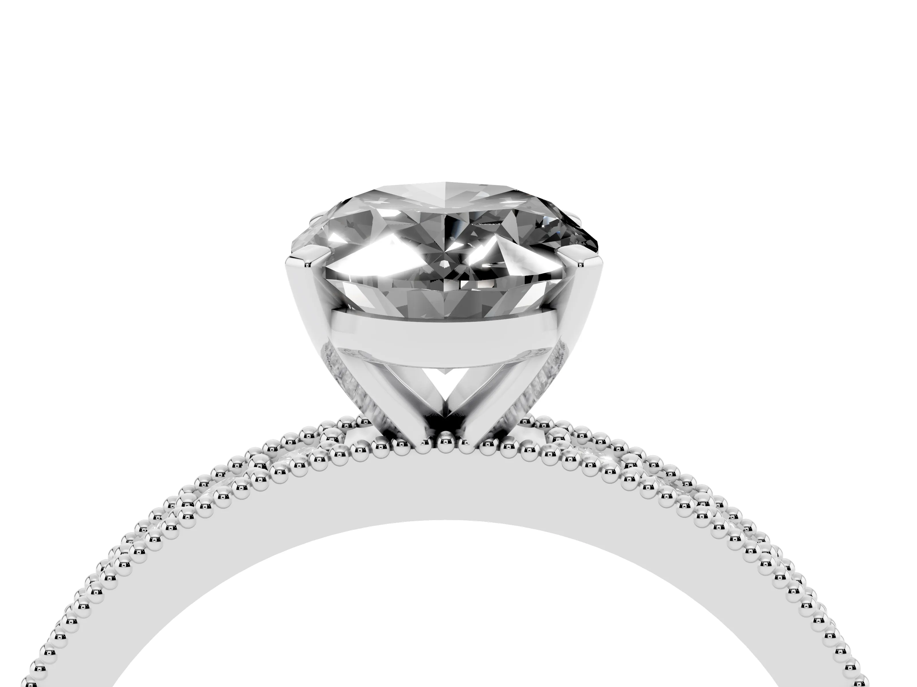 Fancy Black Oval Cut Diamond Milgrain Pavé Engagement Ring Set in Silver with Prong Setting