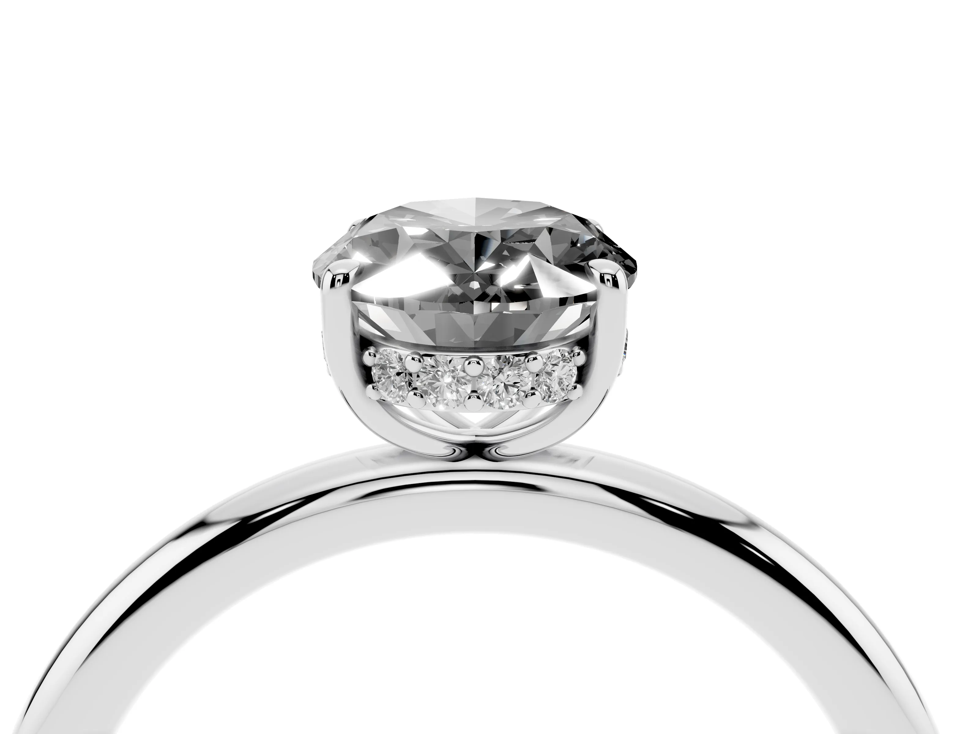 Fancy Black Oval Cut Diamond Solitaire Ring Set in Silver with Thin Band and Prong Setting