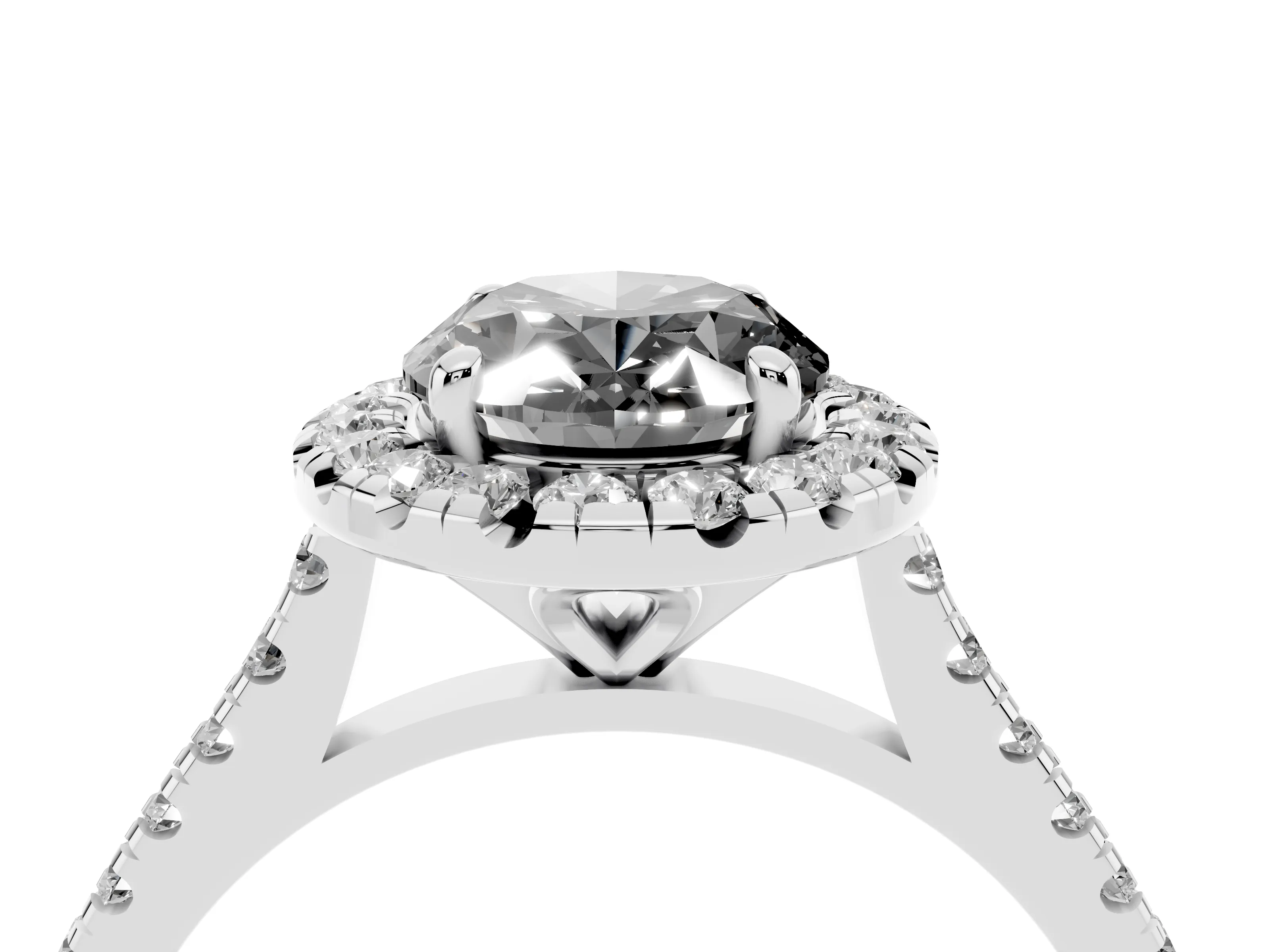Fancy Black Oval Cut Diamond Cushion Halo Ring Set in Silver with Pavé Band