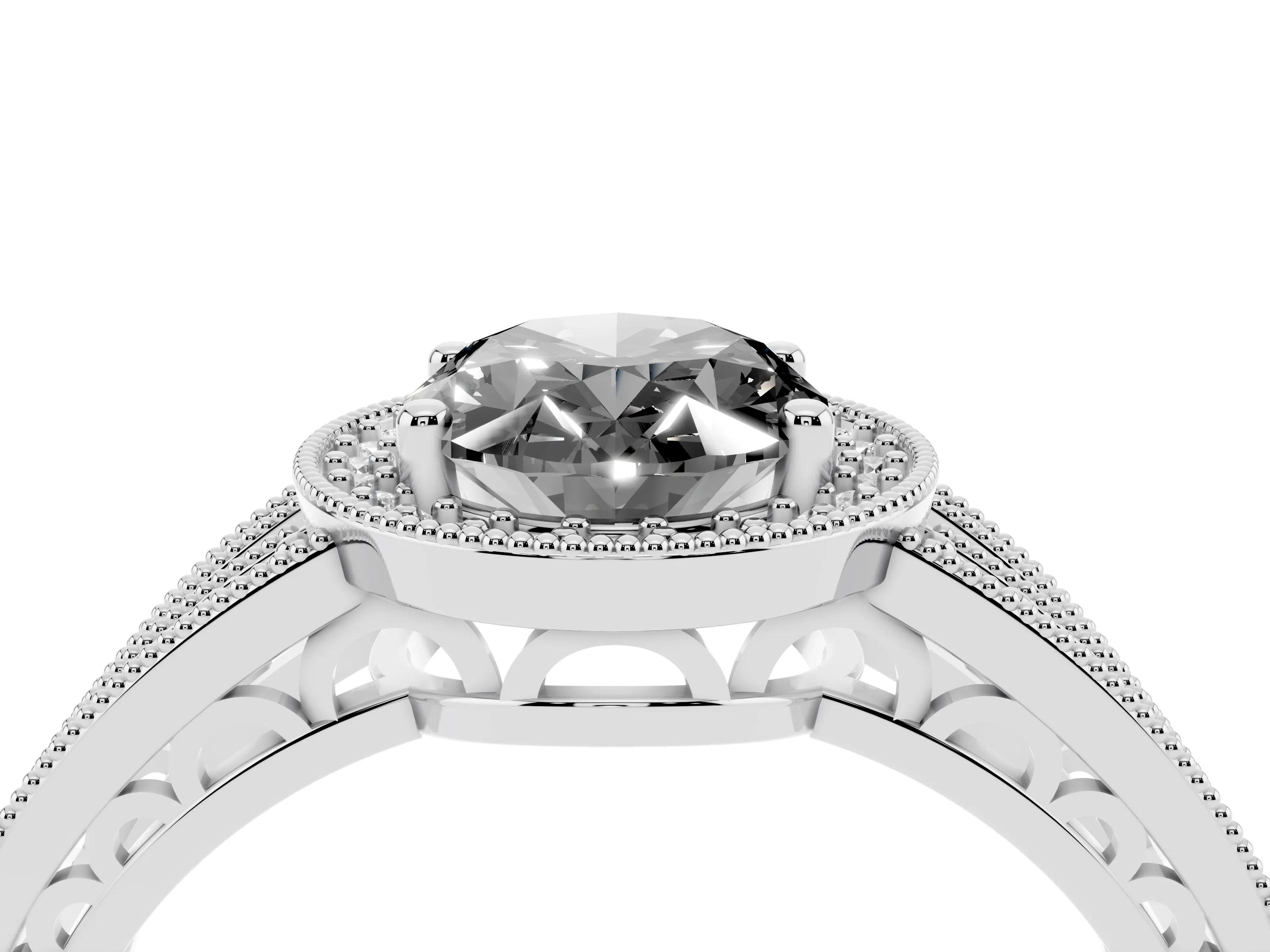Fancy Black Oval Cut Diamond Halo Ring Set in Platinum with Accent Split Shank and Prong Setting