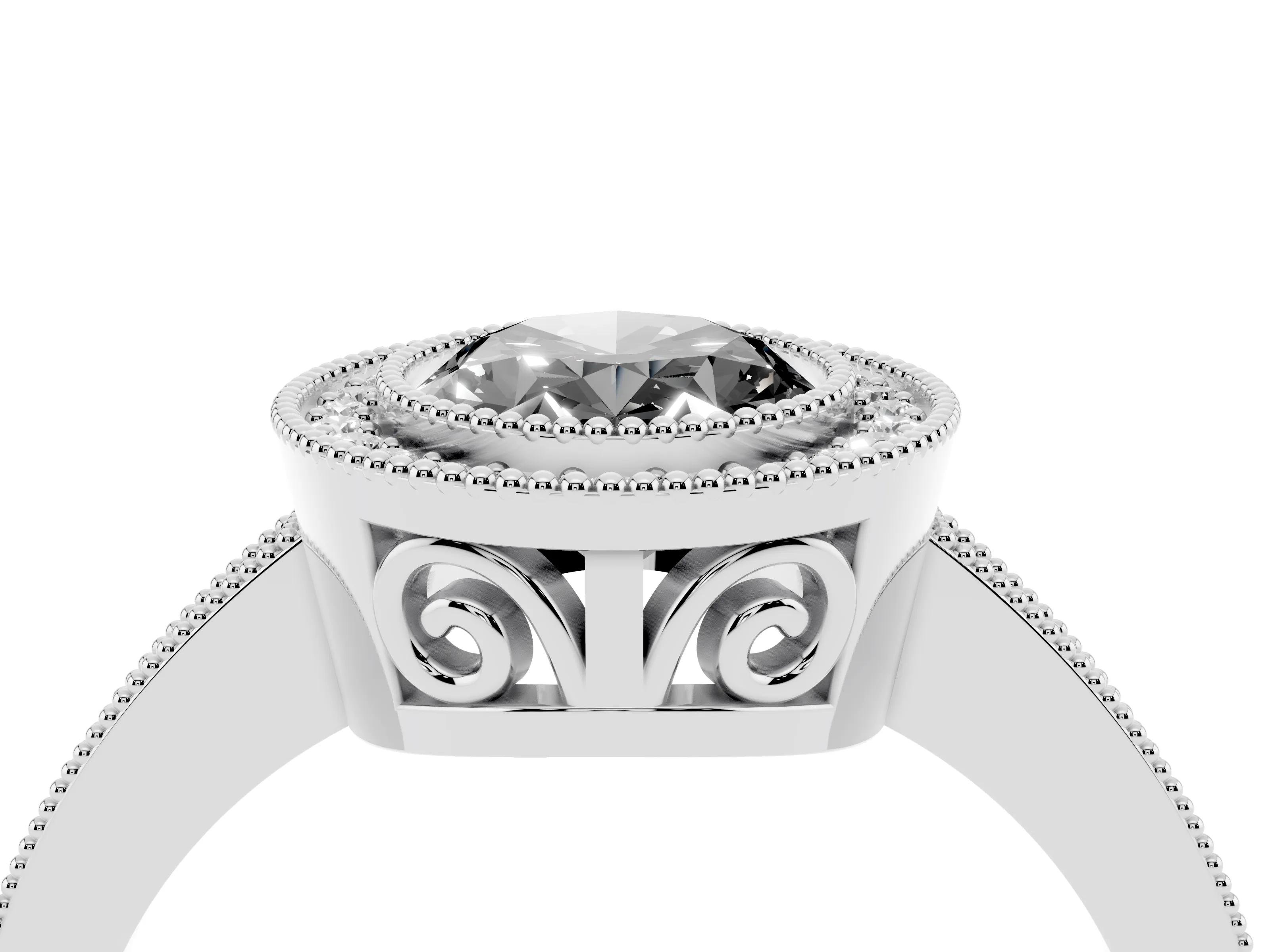 Fancy Black Oval Cut Diamond Round Halo Ring Set in White gold with Pavé Band