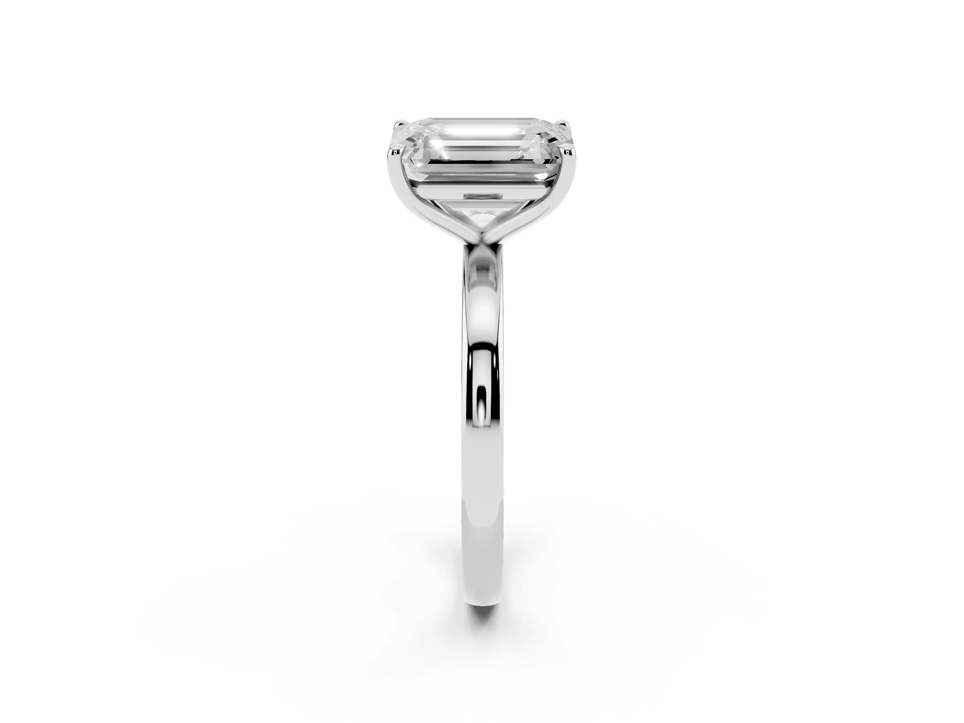 Fancy Blue Oval Cut and Emerald Cut Toi Moi Ring Set in Platinum with Prong Setting