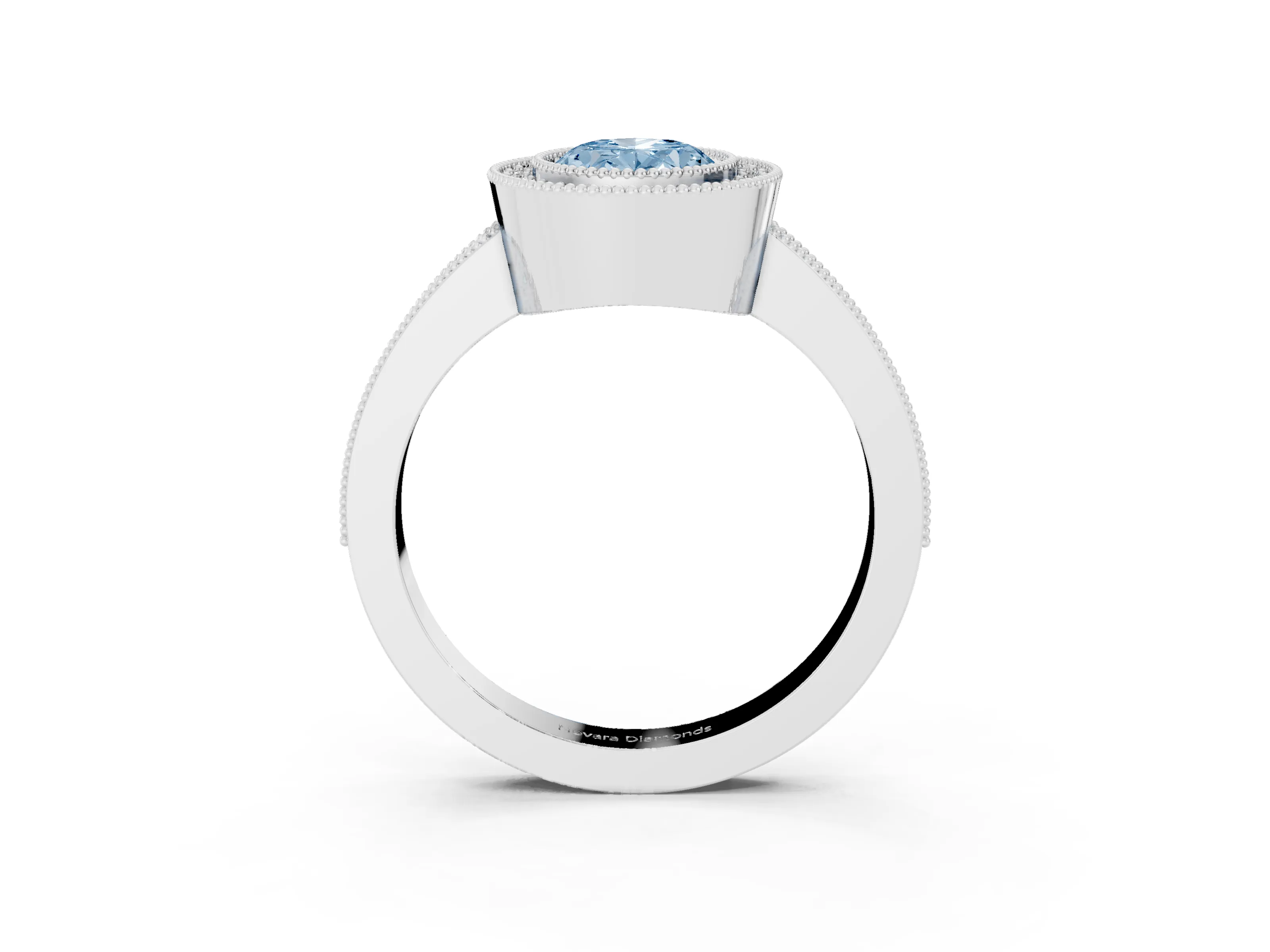 Fancy Blue Oval Cut Diamond Halo Engagement Ring Set in Silver with Pavé Band and Round Halo Stones