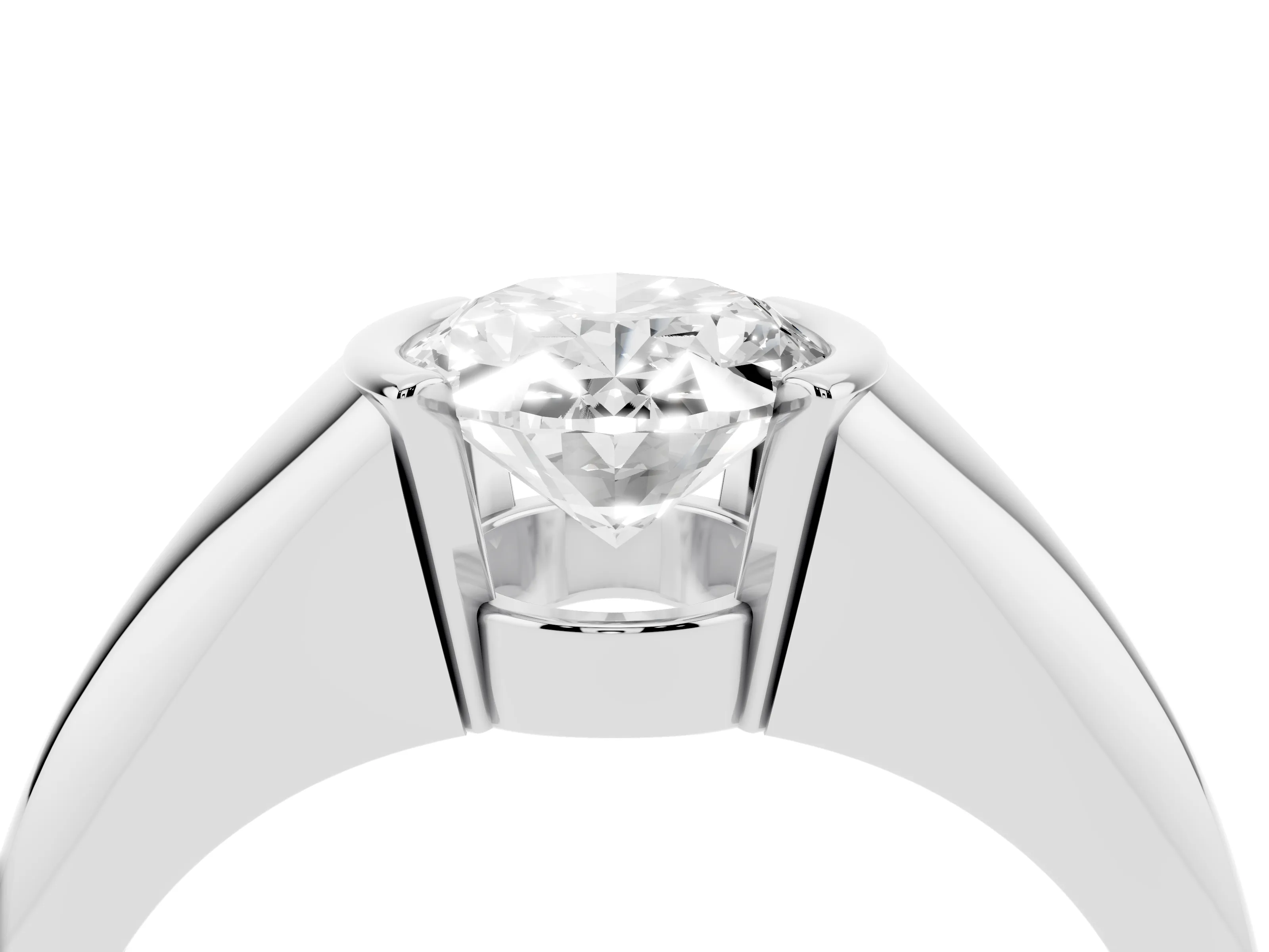 Oval Cut Diamond Solitaire Tension Set Ring Set in Platinum