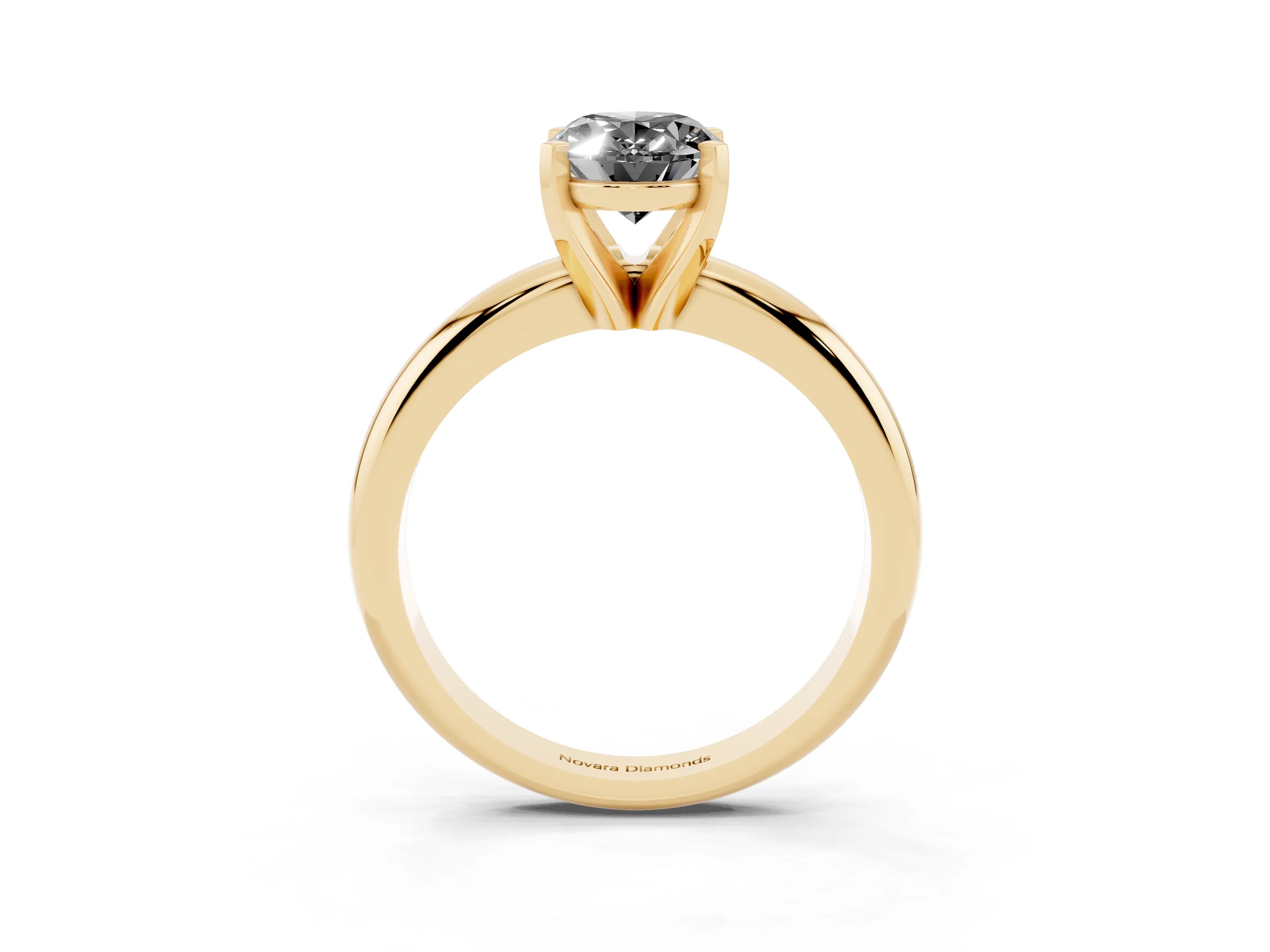 Fancy Black Oval Cut Diamond Solitaire Engagement Ring Set in Yellow gold with Round Band and Prong Setting