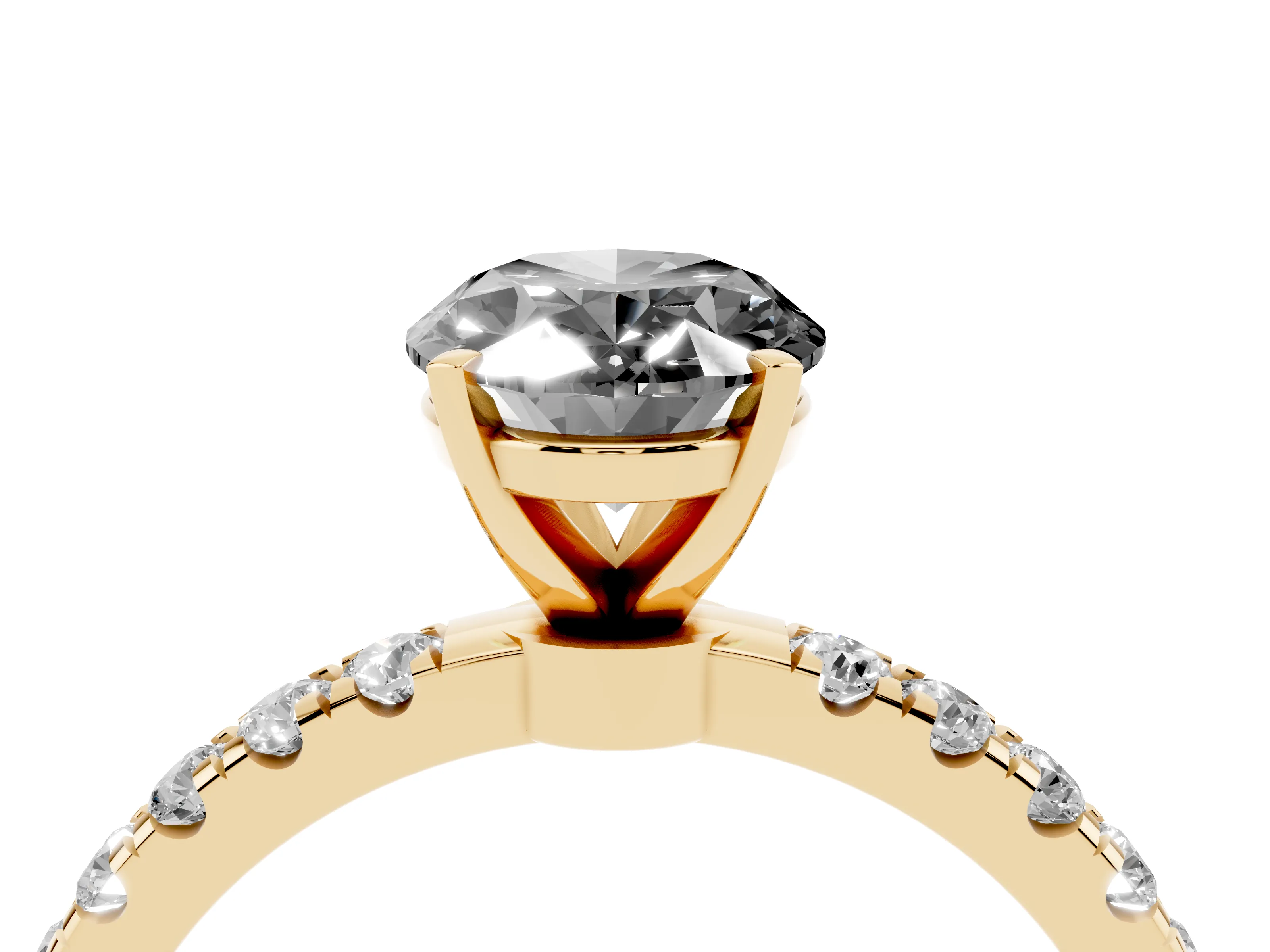 Fancy Black Oval Cut Diamond Solitaire Ring Set in Yellow gold with Pavé Accents and Prong Setting
