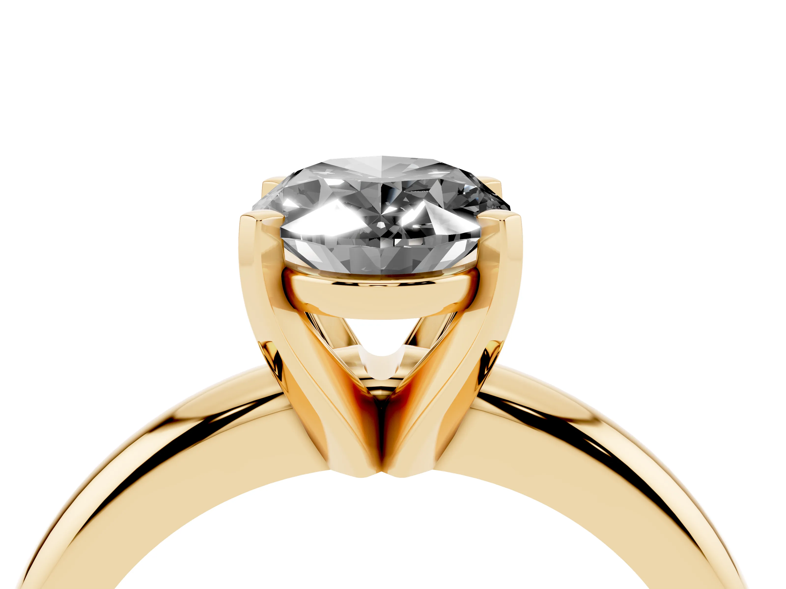 Fancy Black Oval Cut Diamond Solitaire Engagement Ring Set in Yellow gold with Round Band and Prong Setting