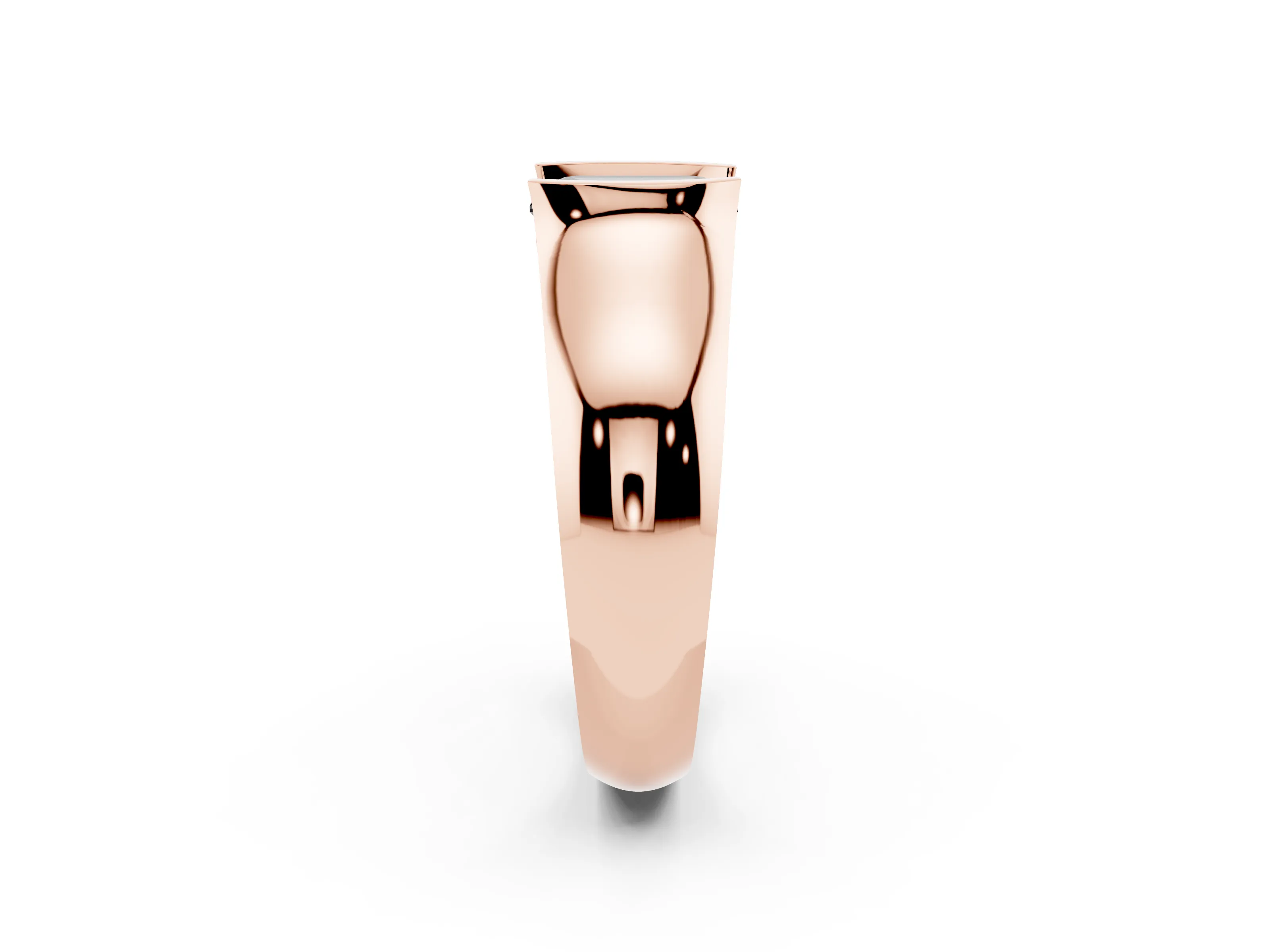 Fancy Black Emerald Cut Diamond Bezel Solitaire Ring Set in Rose gold with Wide Band