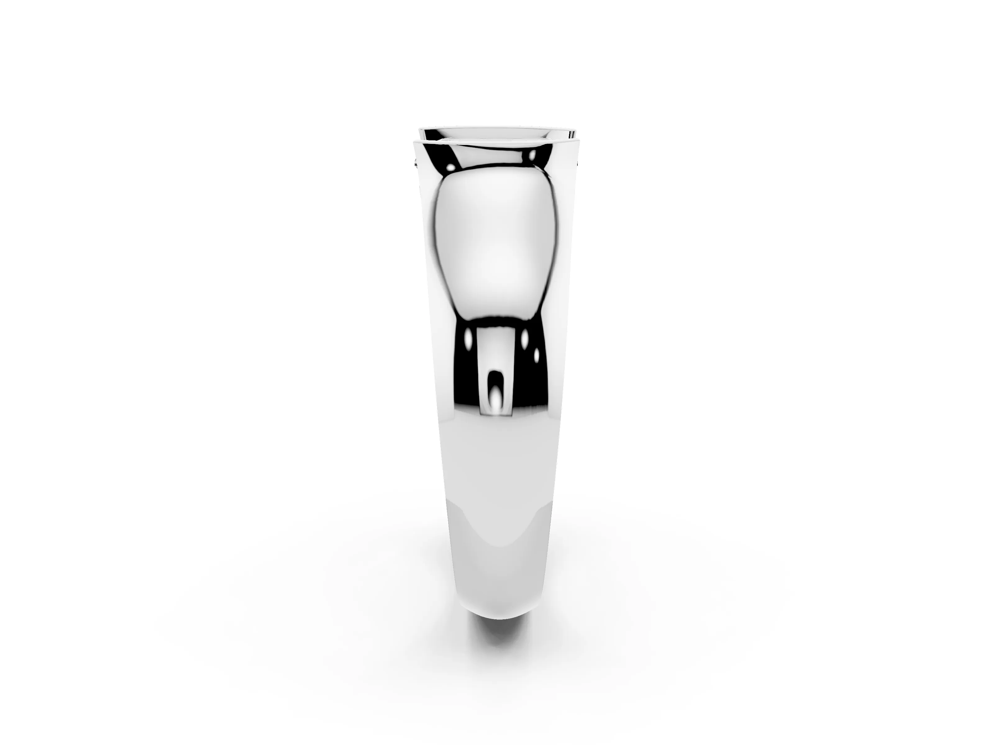 Emerald Cut Diamond Bezel Solitaire Ring Set in Silver with Wide Band