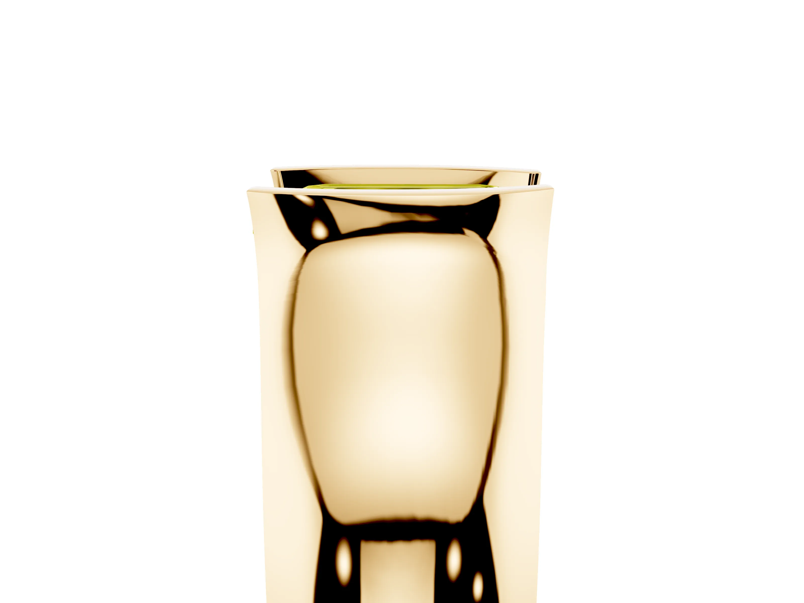 Fancy Yellow Emerald Cut Diamond Bezel Solitaire Ring Set in Yellow gold with Wide Band