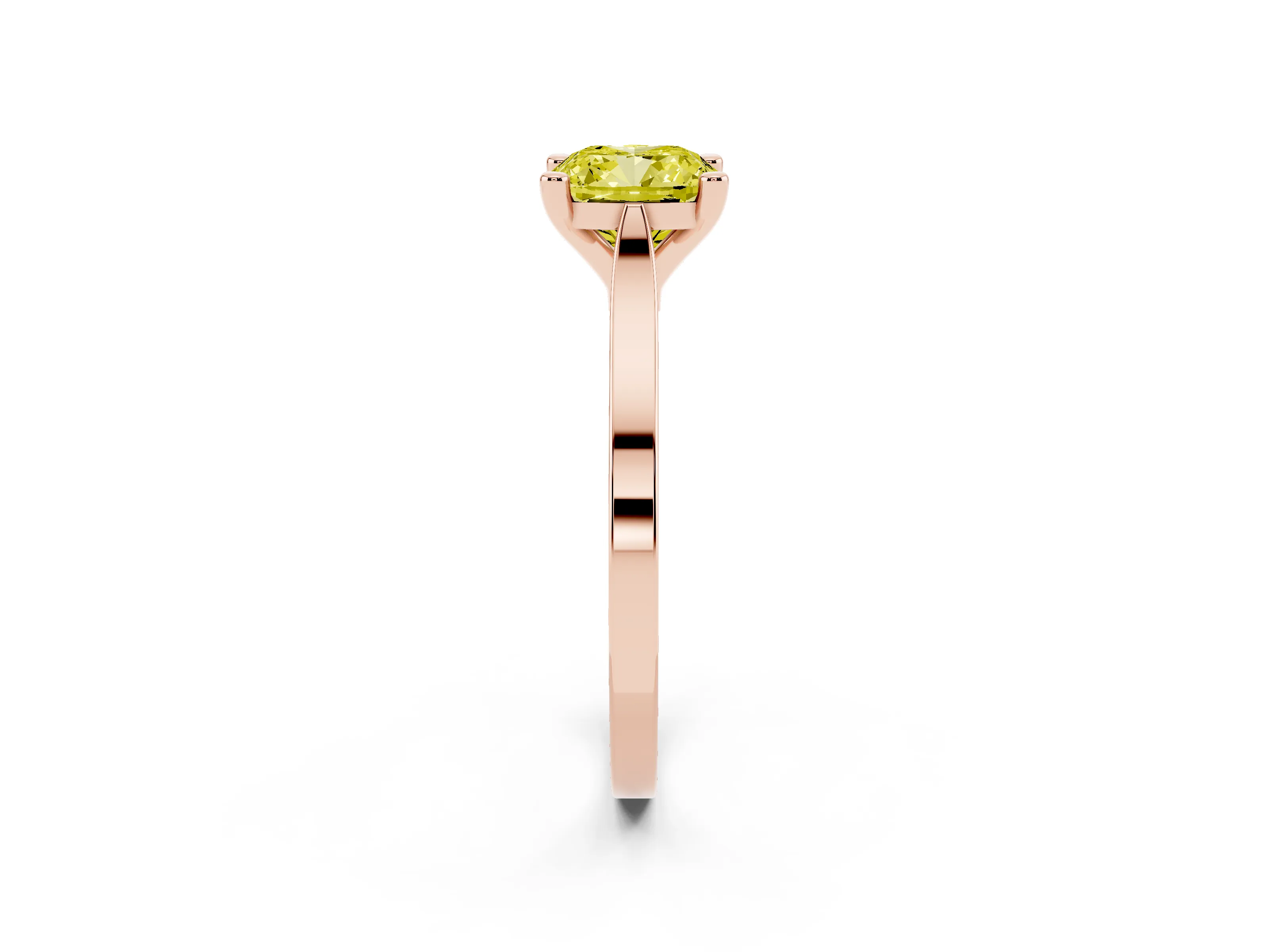 Cushion Cut Engagement Ring Setting for a Fancy Yellow Lab-Grown Diamond | Rose Gold - Design NV-24611