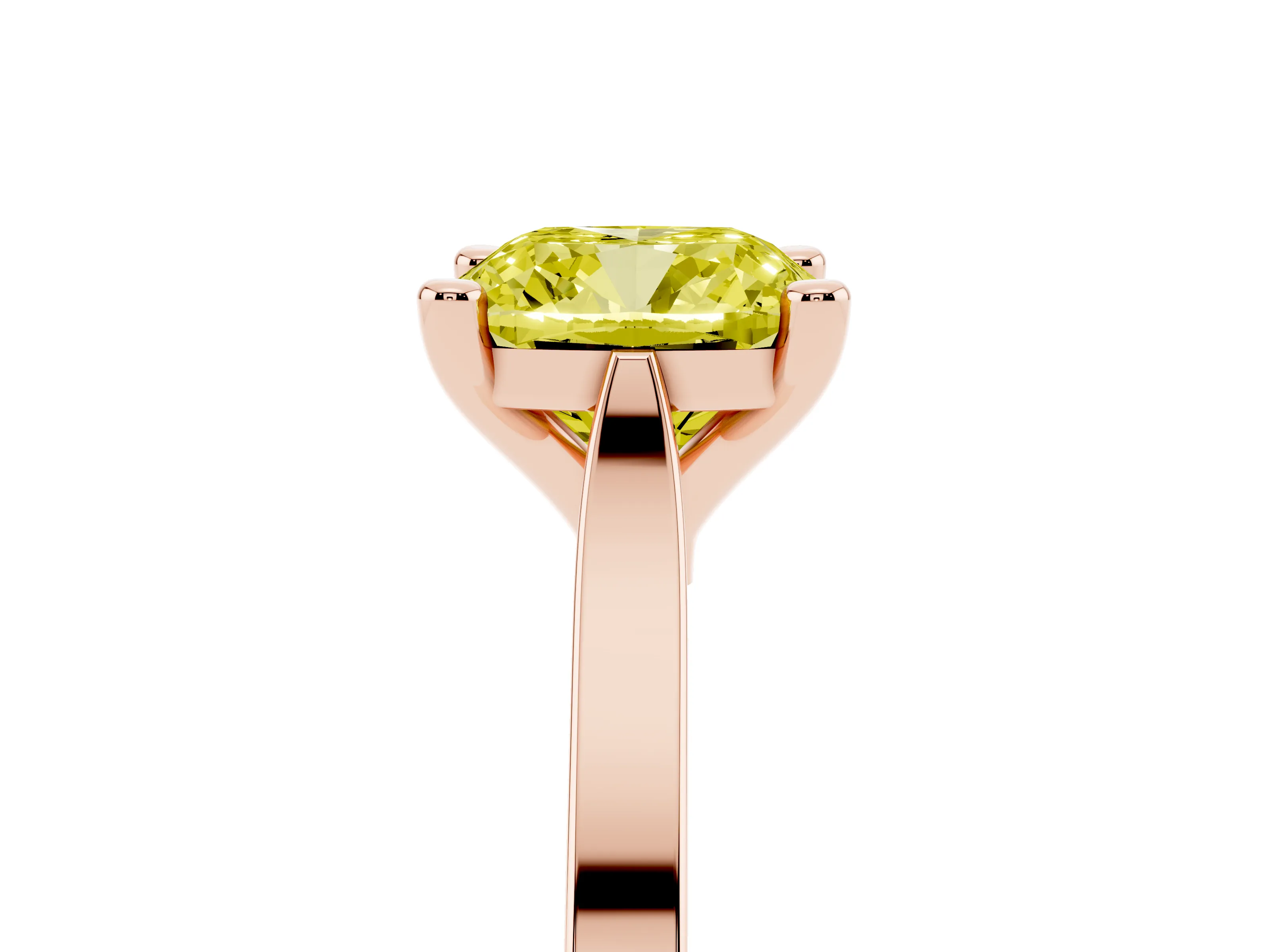Cushion Cut Engagement Ring Setting for a Fancy Yellow Lab-Grown Diamond | Rose Gold - Design NV-24611
