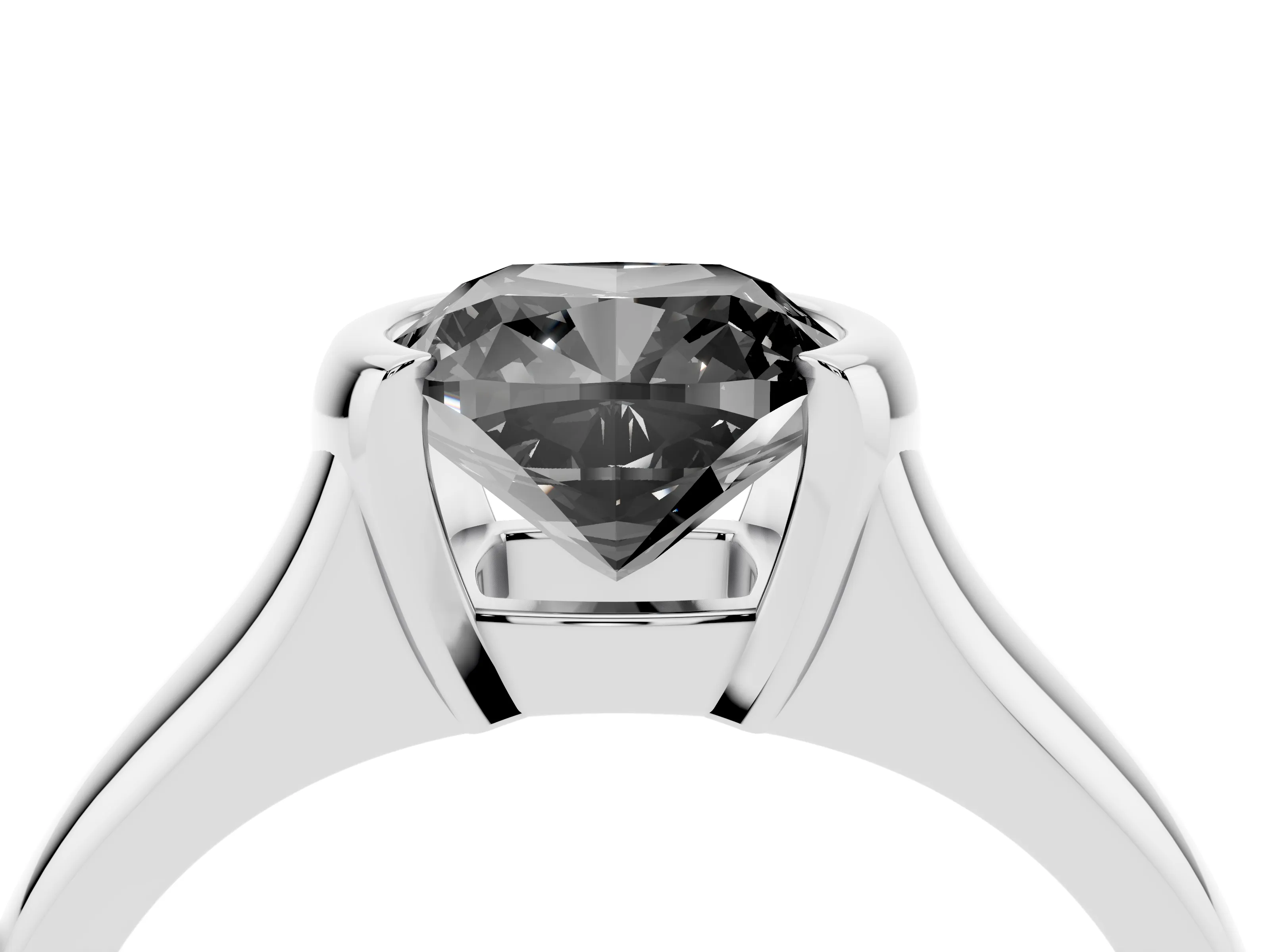 Fancy Black Cushion Cut Diamond Solitaire Tension Set Ring Set in Silver with Split Shank Band