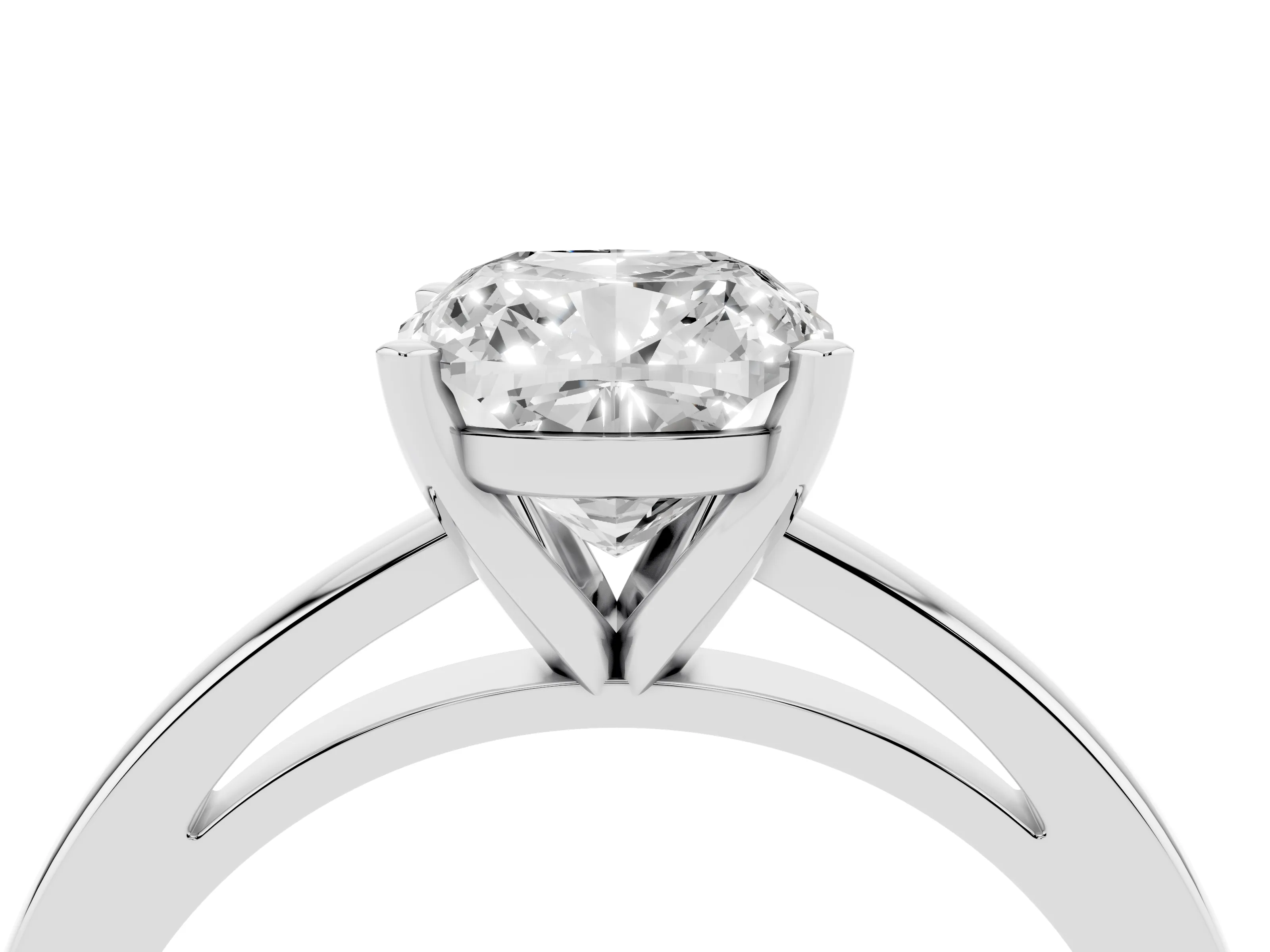 Cushion Cut Diamond Solitaire Engagement Ring Set in Platinum with Prong Setting on a Classic Band