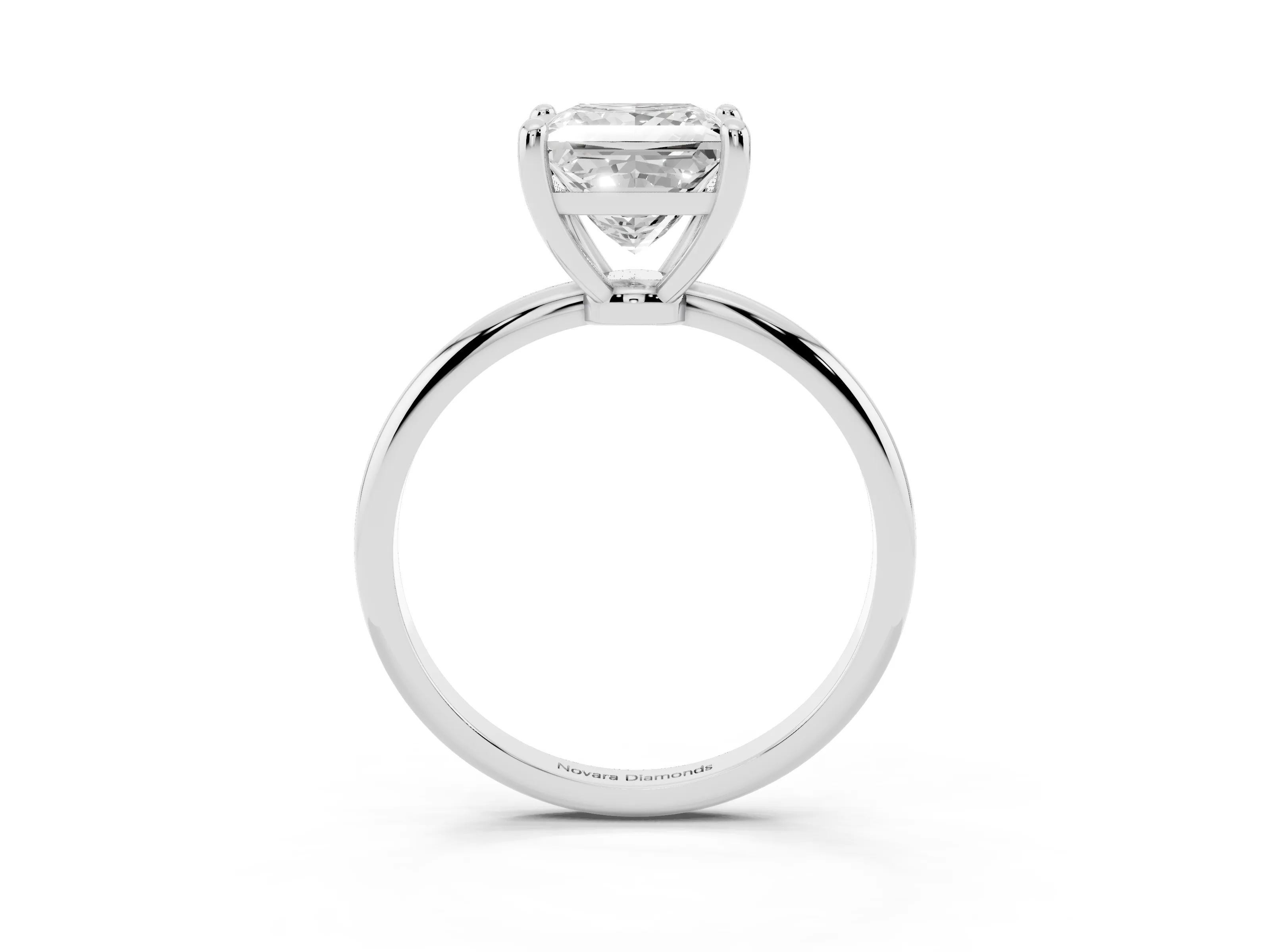 Princess Cut Diamond Solitaire Ring Set in White gold with Secure Prong Setting on a Classic Band