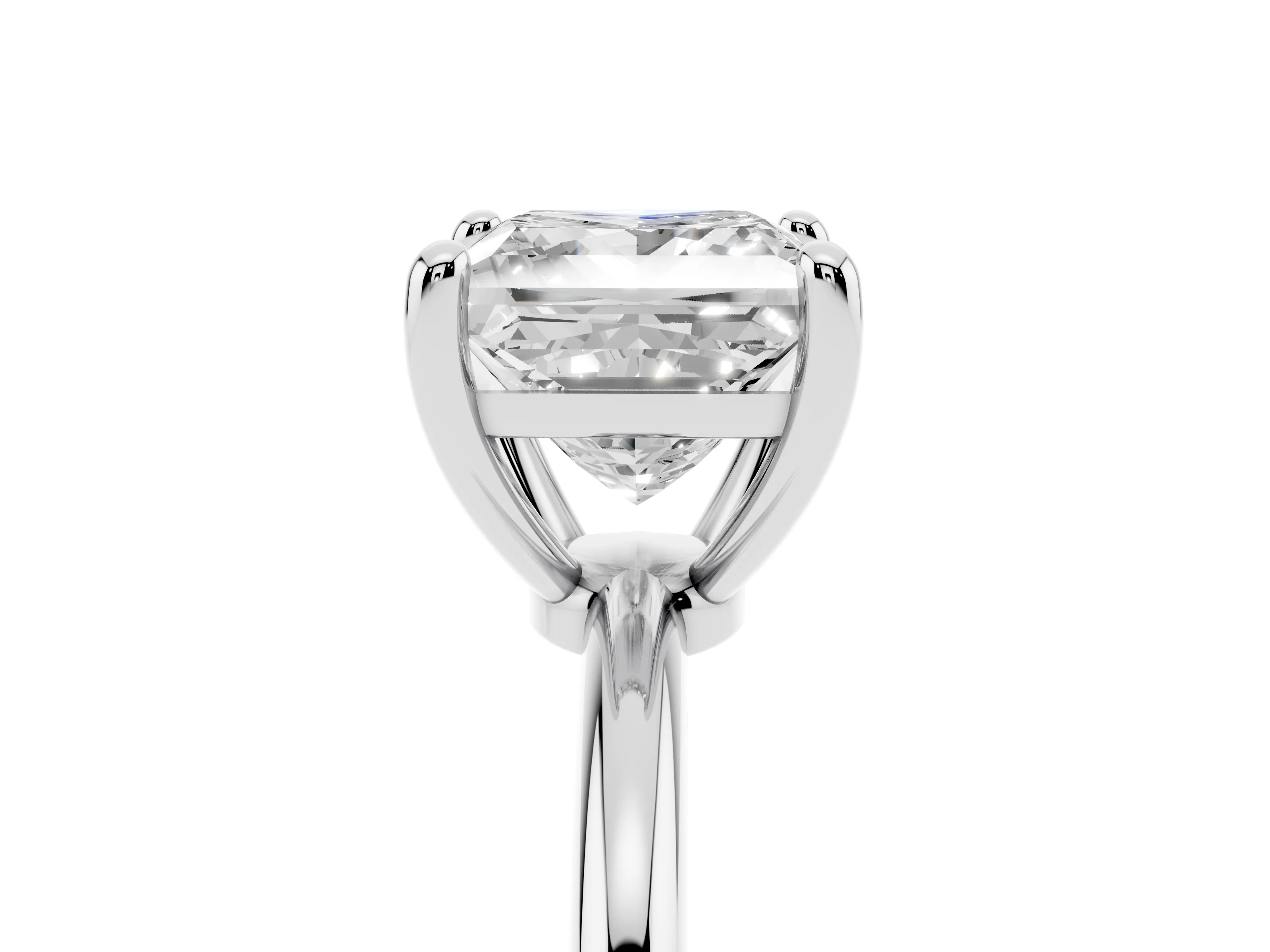 Princess Cut Diamond Solitaire Ring Set in White gold with Secure Prong Setting on a Classic Band