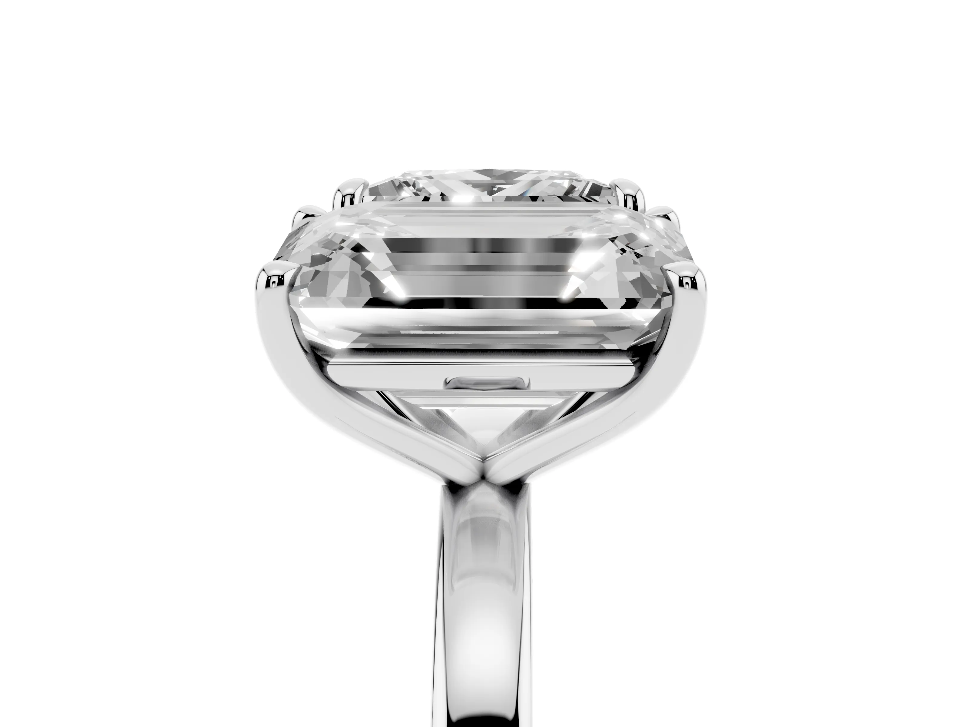 Princess Cut and Emerald Cut Toi Moi Ring Set in Silver with Prong Setting