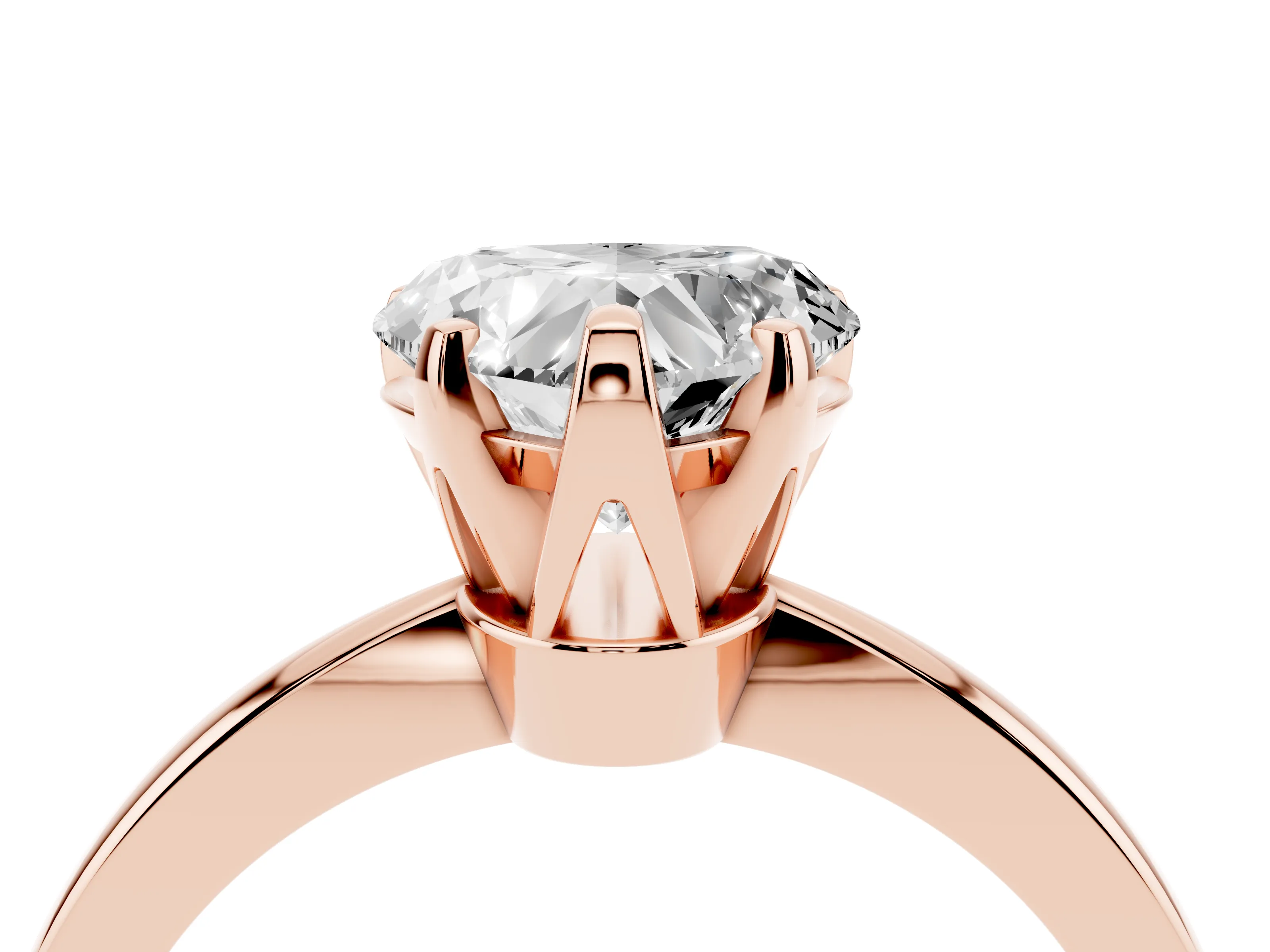 Heart Cut Diamond Solitaire Engagement Ring Set in Rose gold with Slim Tapered Solitaire Band