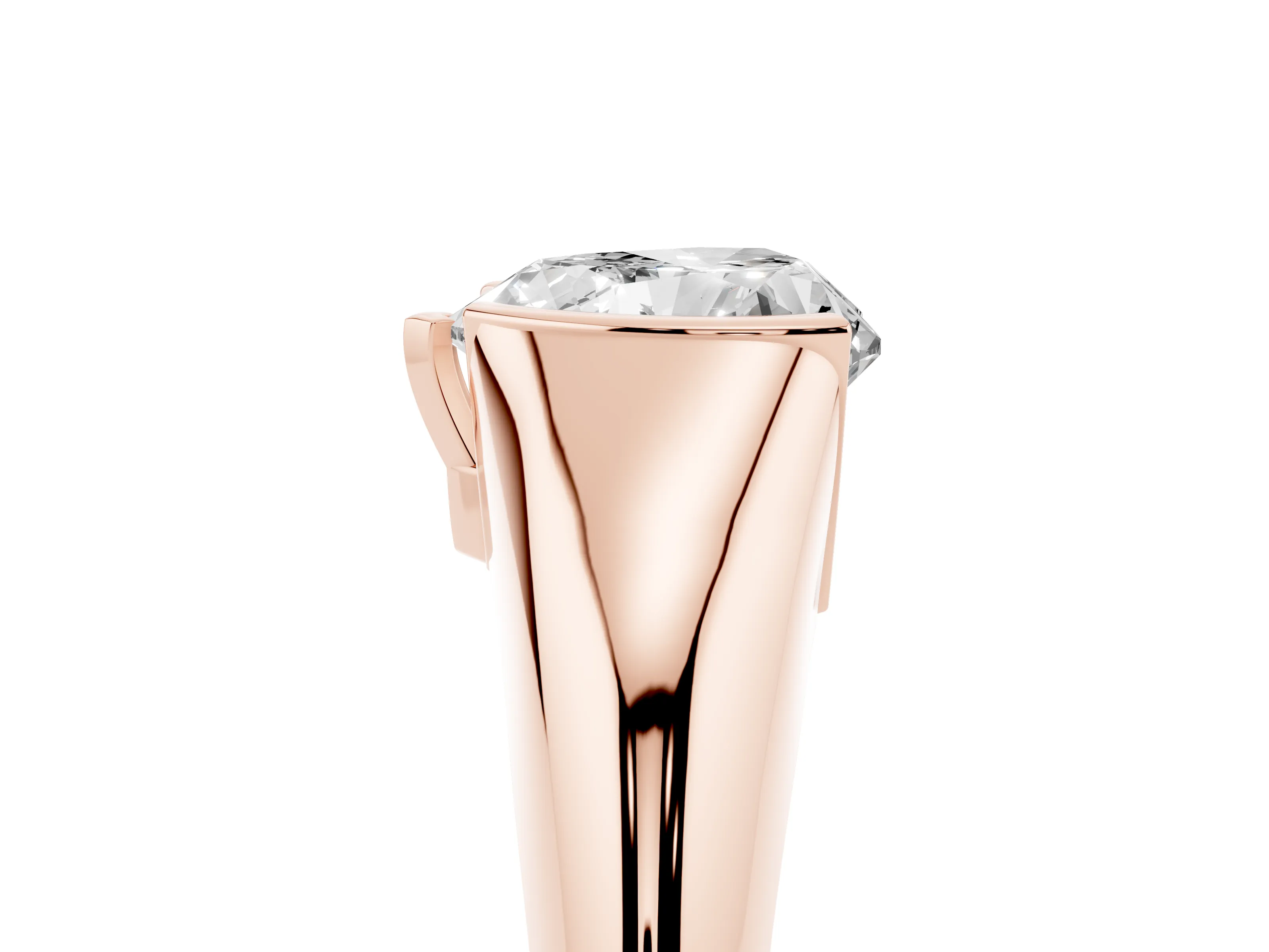 Heart Cut Diamond Solitaire Tension Set Ring Set in Rose gold