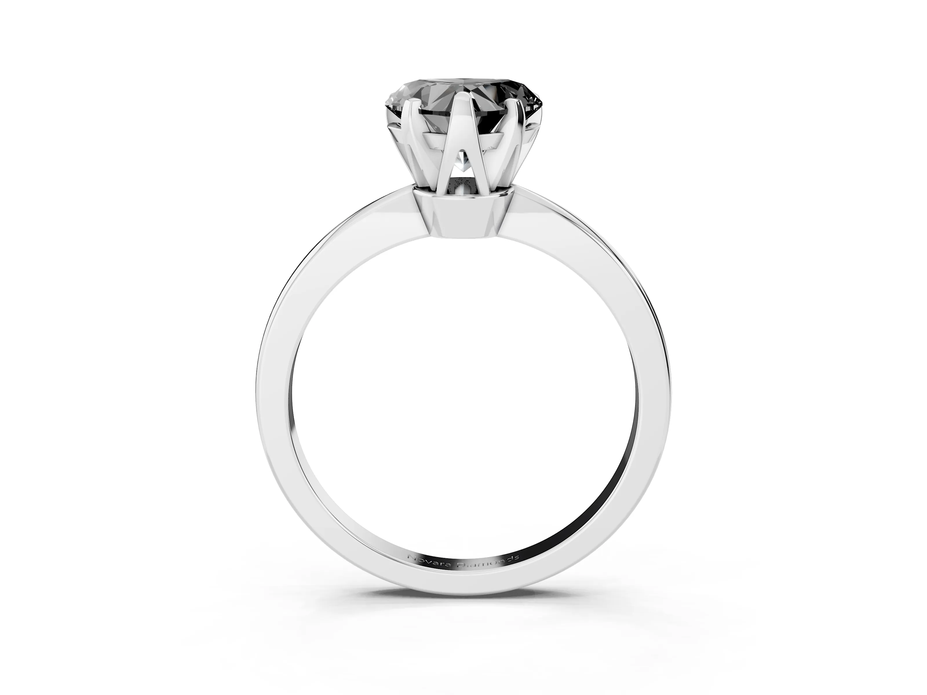 Fancy Black Heart Cut Diamond Solitaire Engagement Ring Set in White gold with Slim Tapered Solitaire Band