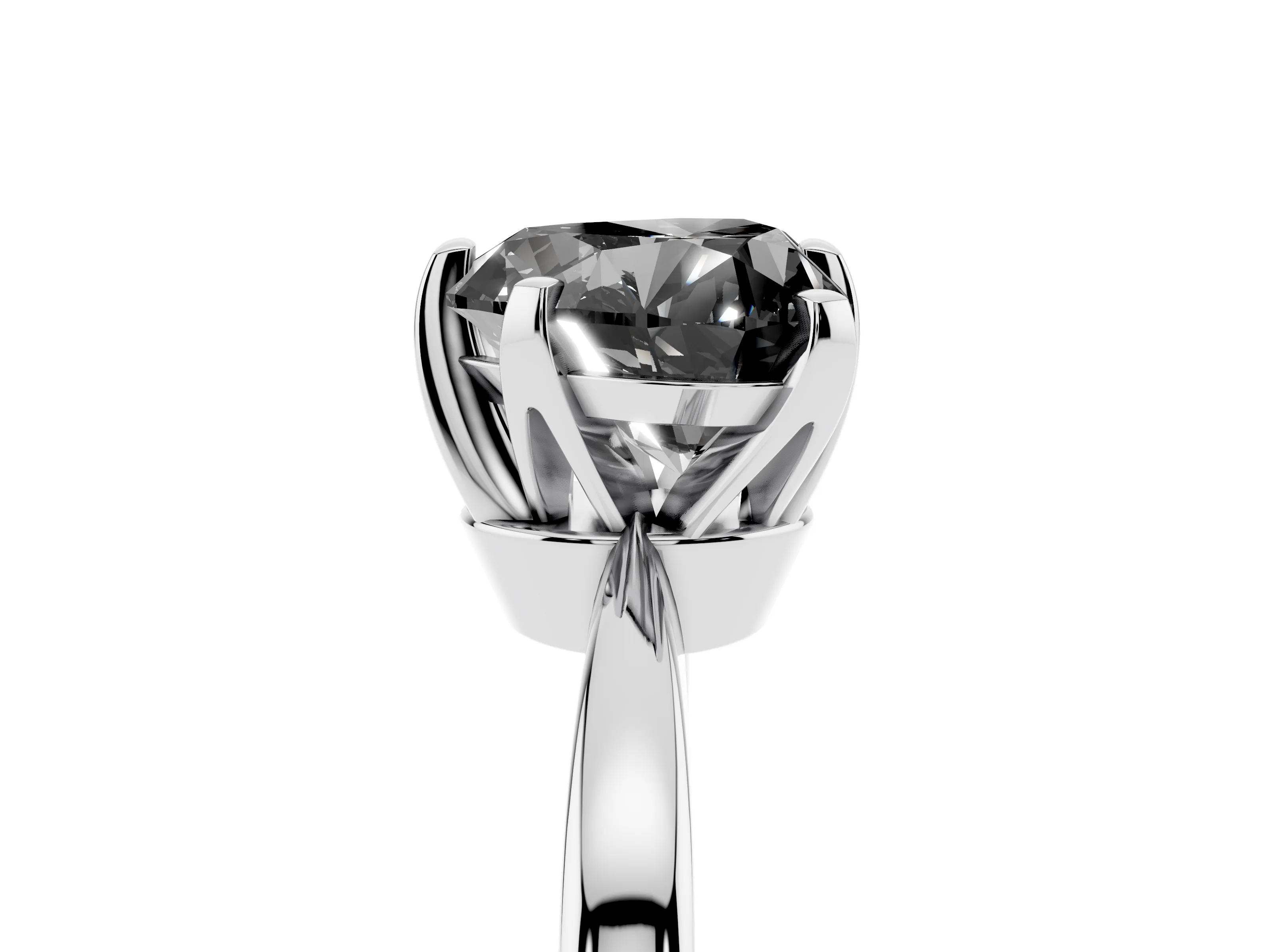 Fancy Black Heart Cut Diamond Solitaire Engagement Ring Set in White gold with Slim Tapered Solitaire Band