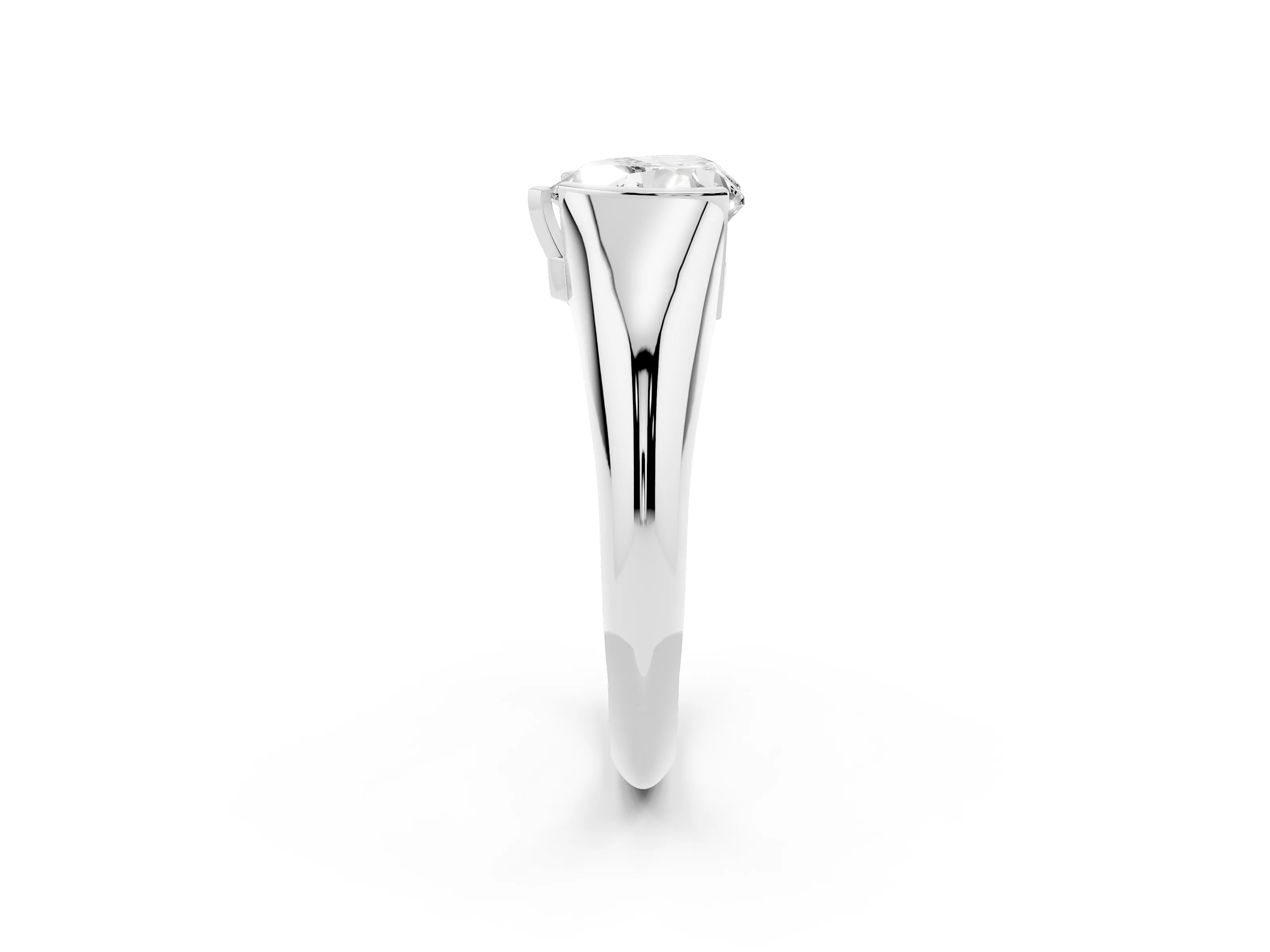 Heart Cut Diamond Solitaire Tension Set Ring Set in Platinum
