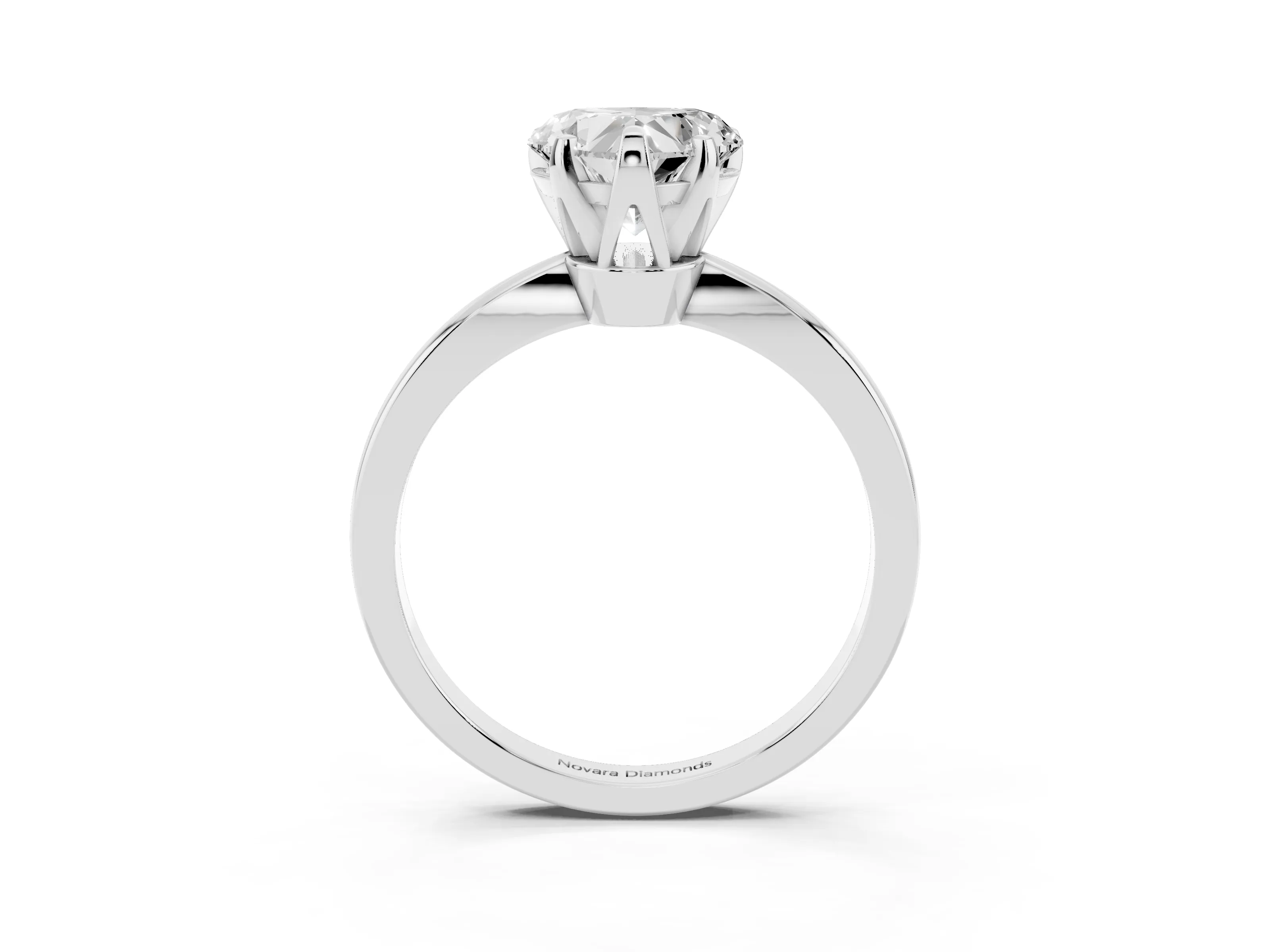 Heart Cut Diamond Solitaire Engagement Ring Set in White gold with Slim Tapered Solitaire Band
