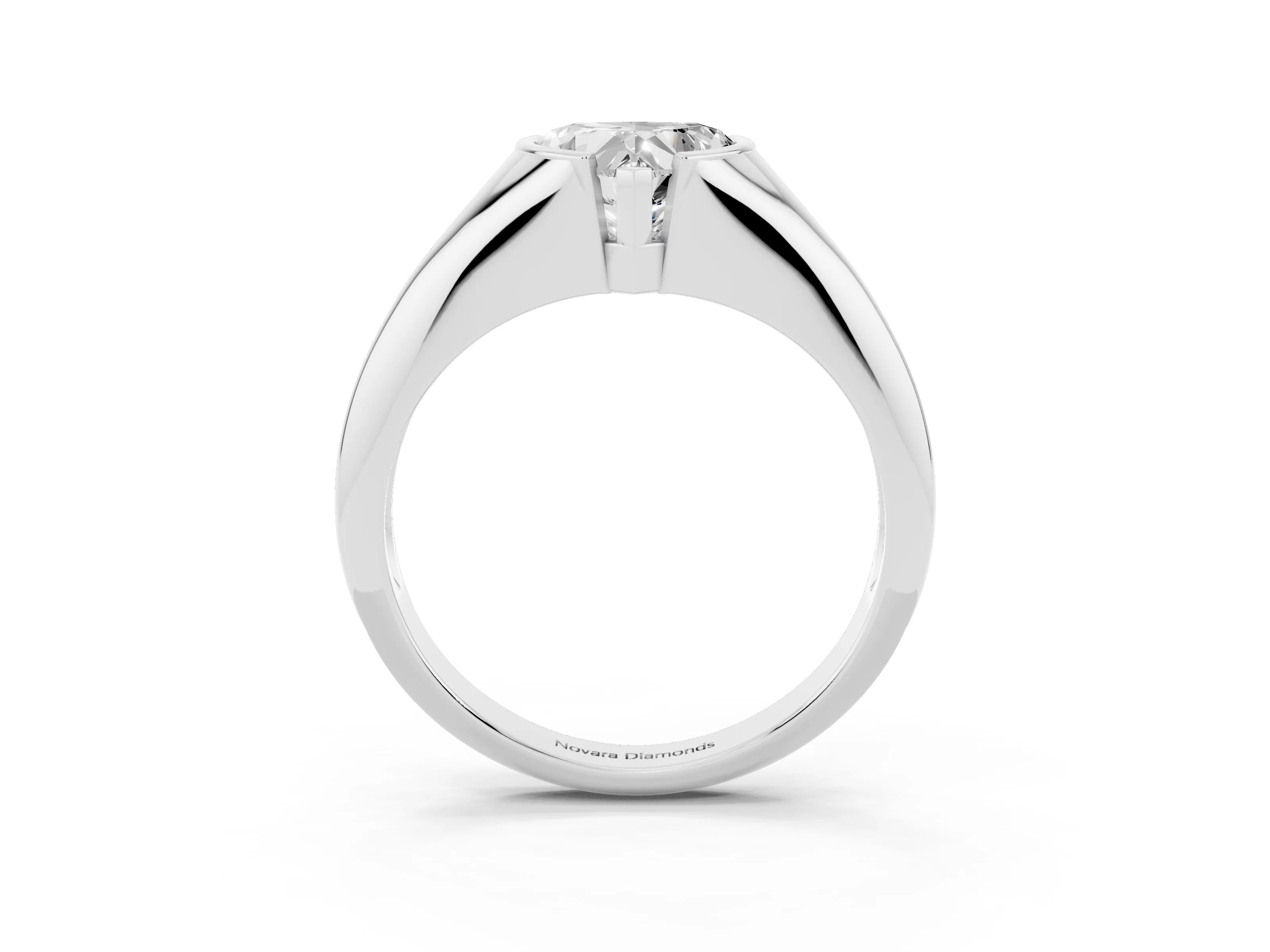 Heart Cut Diamond Solitaire Tension Set Ring Set in Platinum