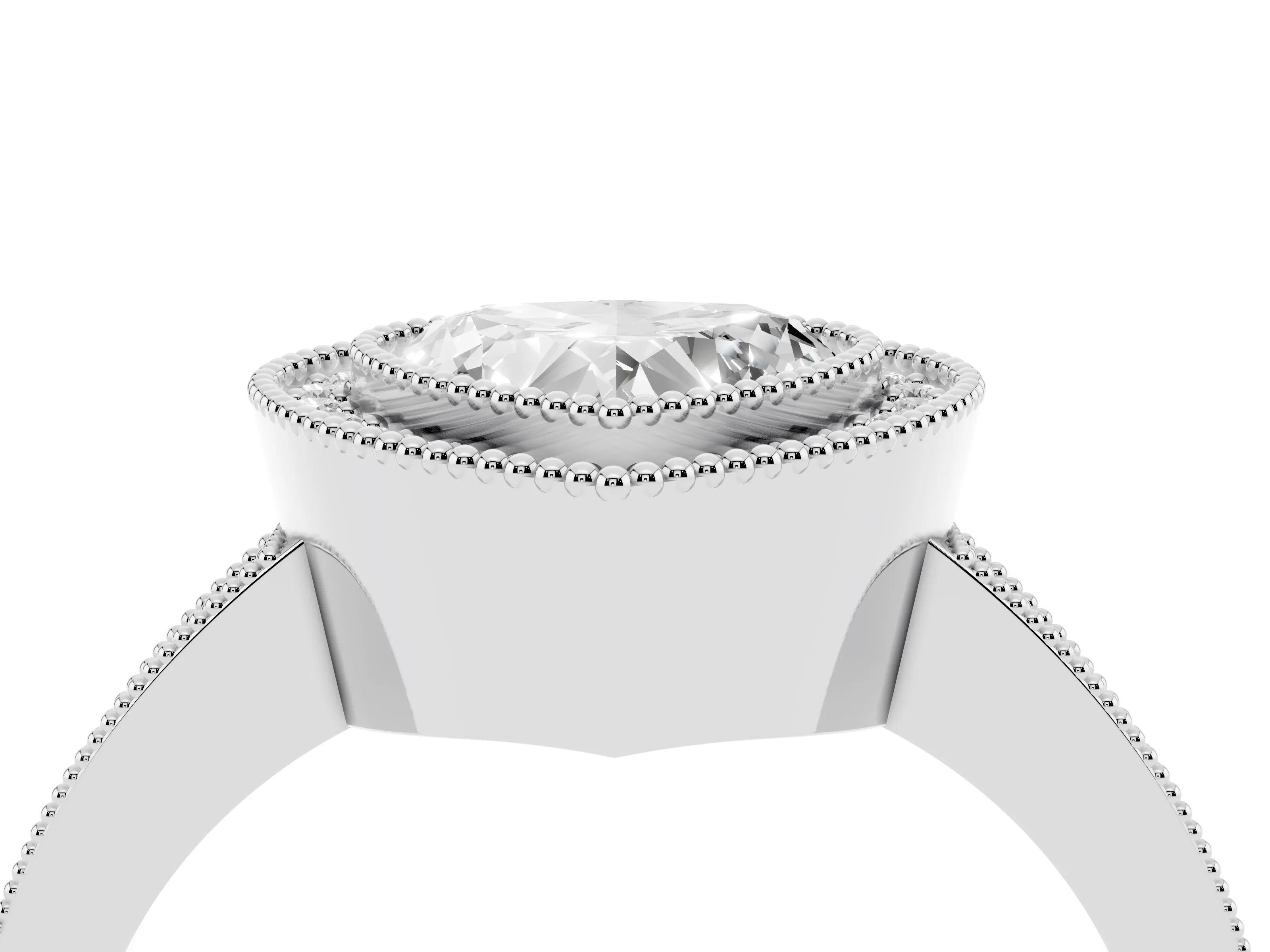 Heart Cut Diamond Halo Engagement Ring Set in Platinum with Pavé Band and Round Halo Stones