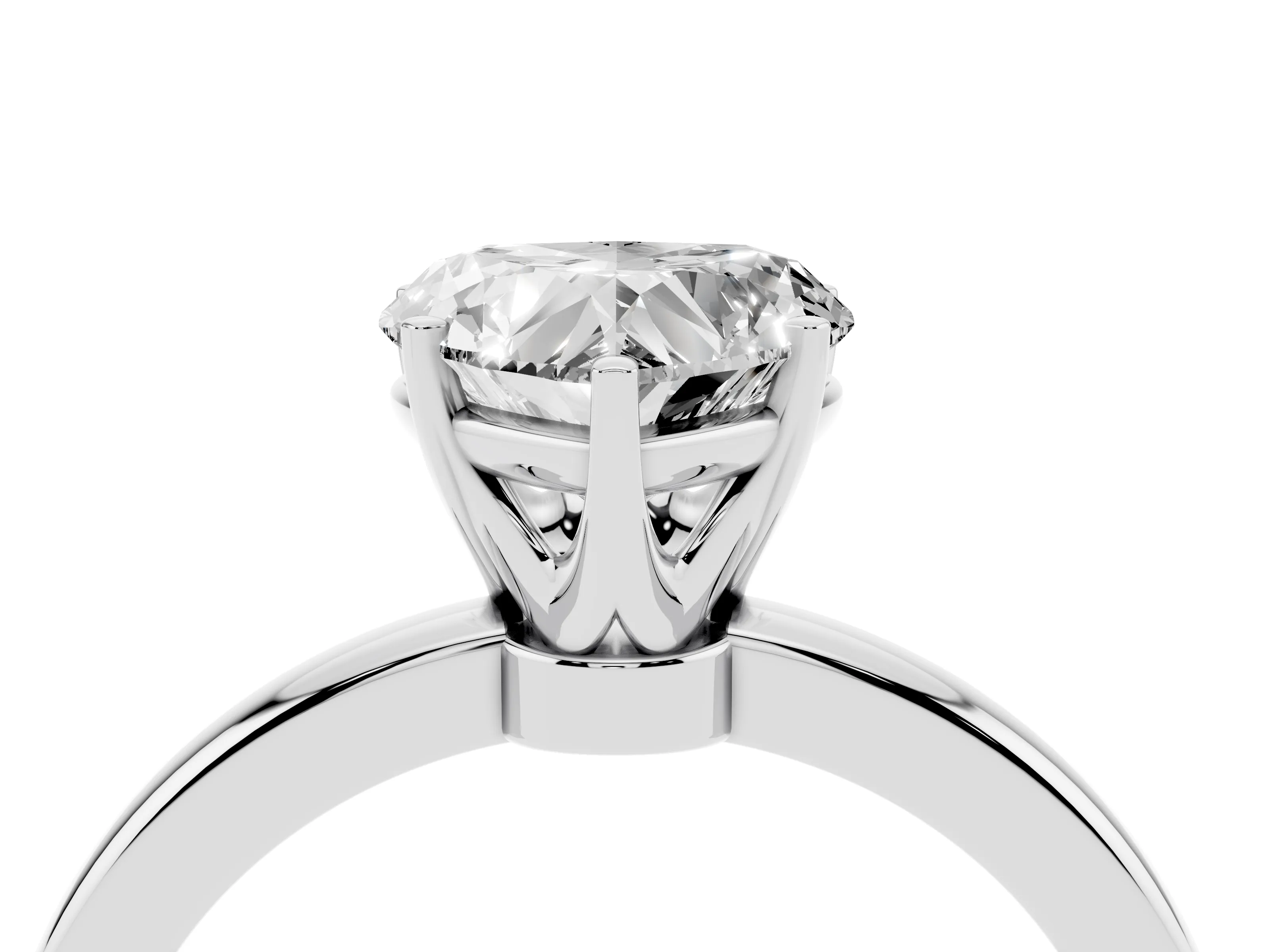 Heart Cut Diamond Solitaire Ring Set in White gold with Raised Prong Setting on a Classic Band