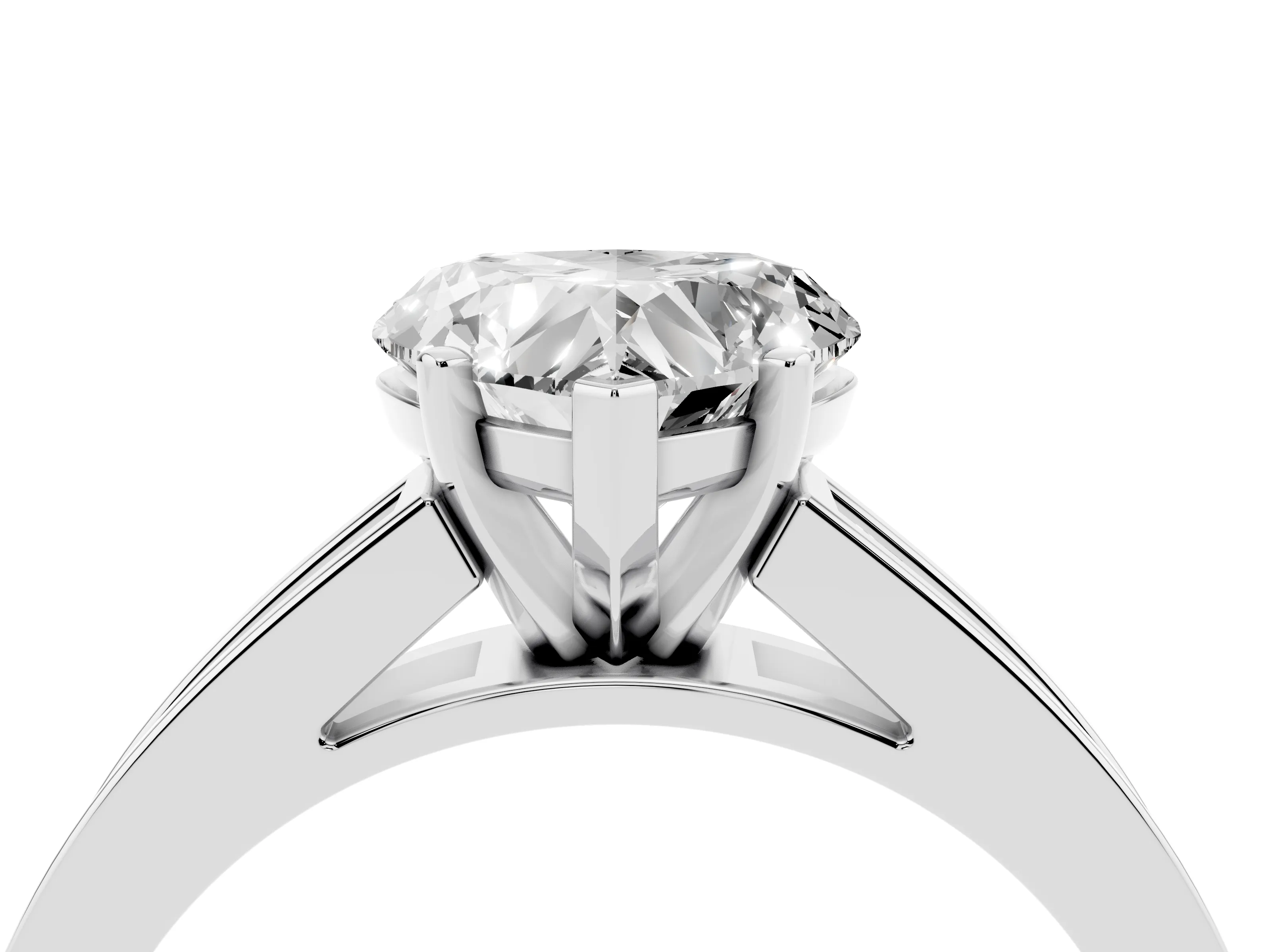 Heart Cut Diamond Solitaire Ring Set in Platinum with Channel-Set Band and Prong Setting