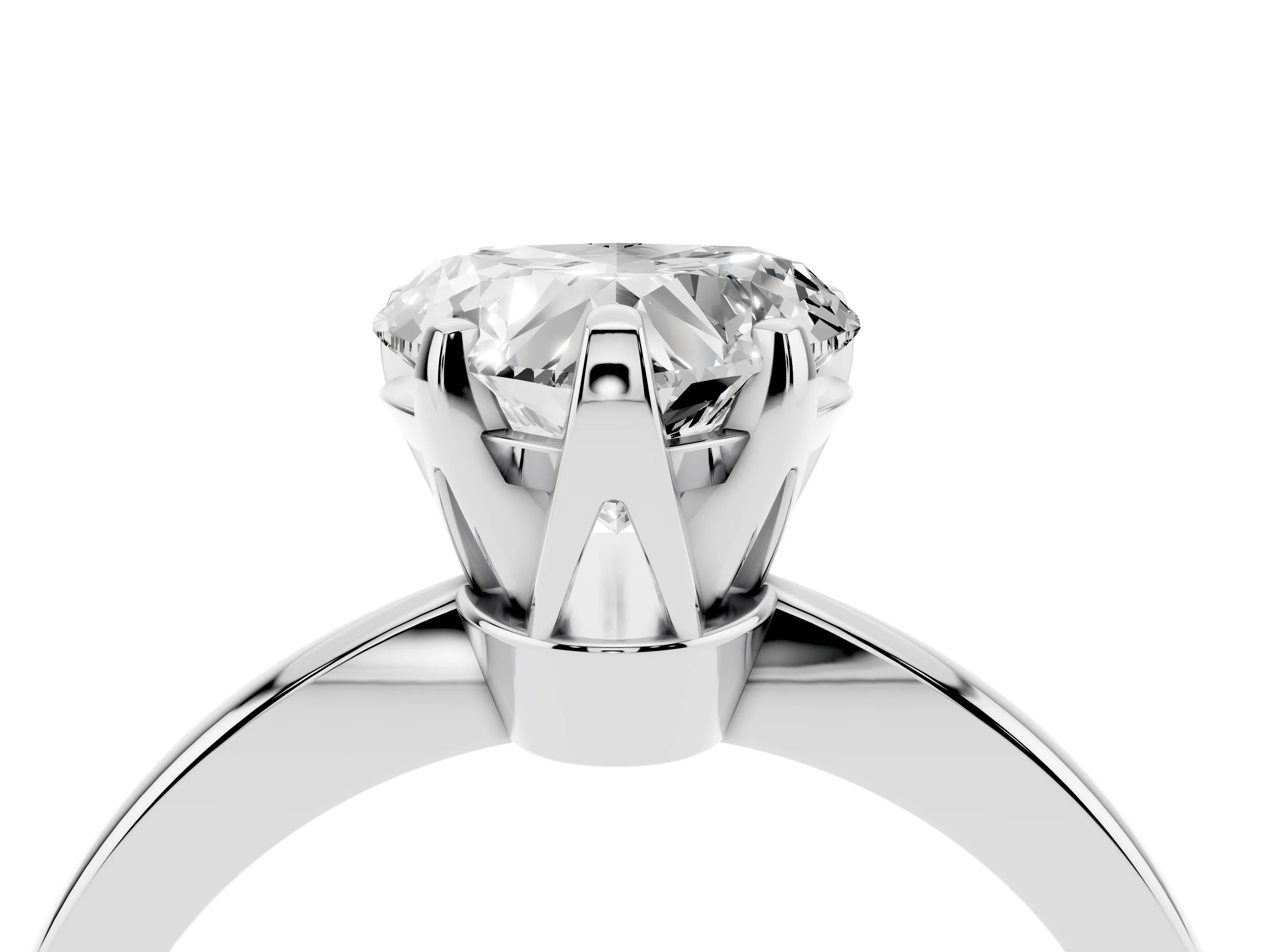 Heart Cut Diamond Solitaire Engagement Ring Set in White gold with Slim Tapered Solitaire Band