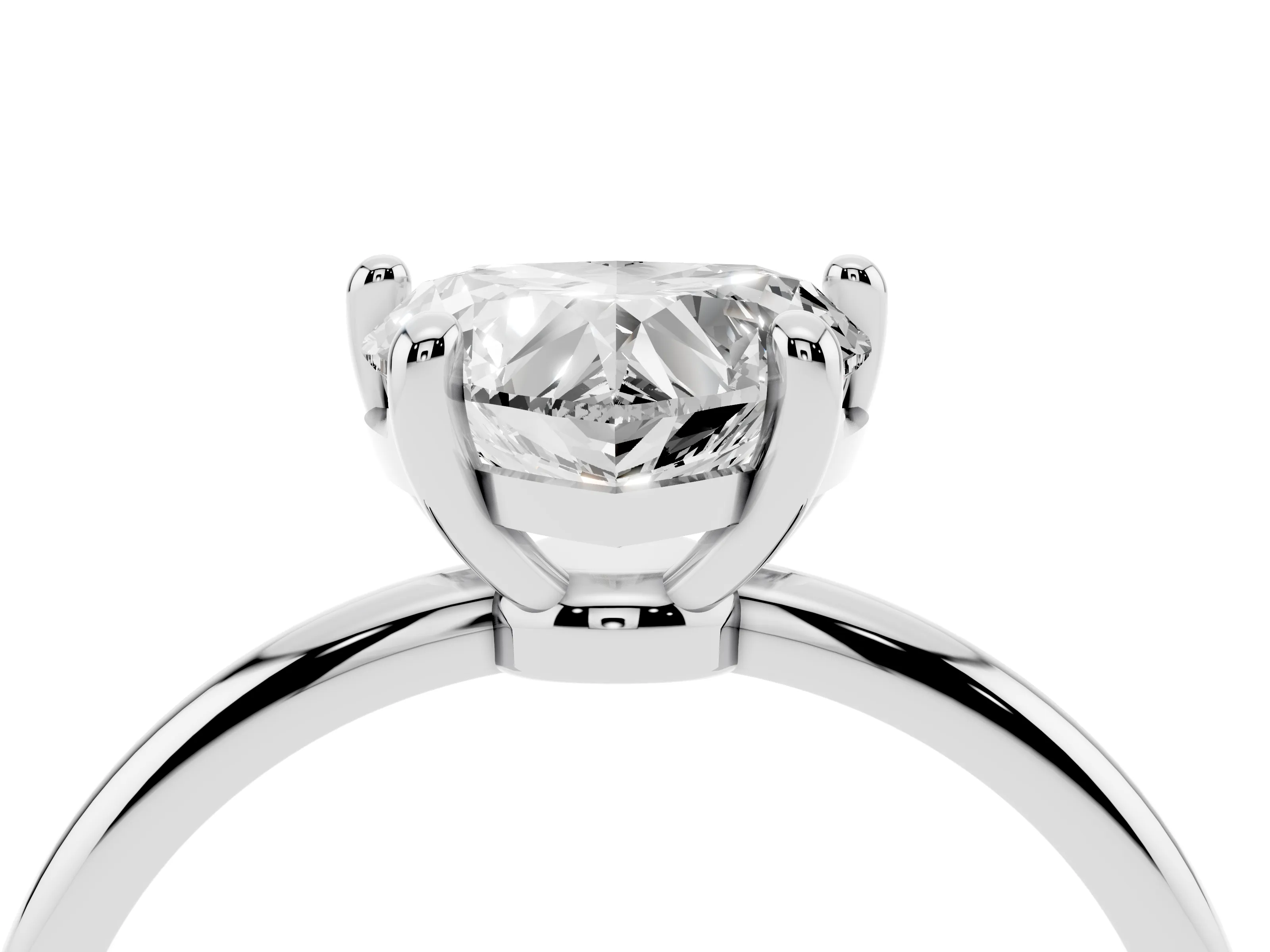 Heart Cut Diamond Solitaire Ring Set in White gold with Secure Prong Setting on a Classic Band