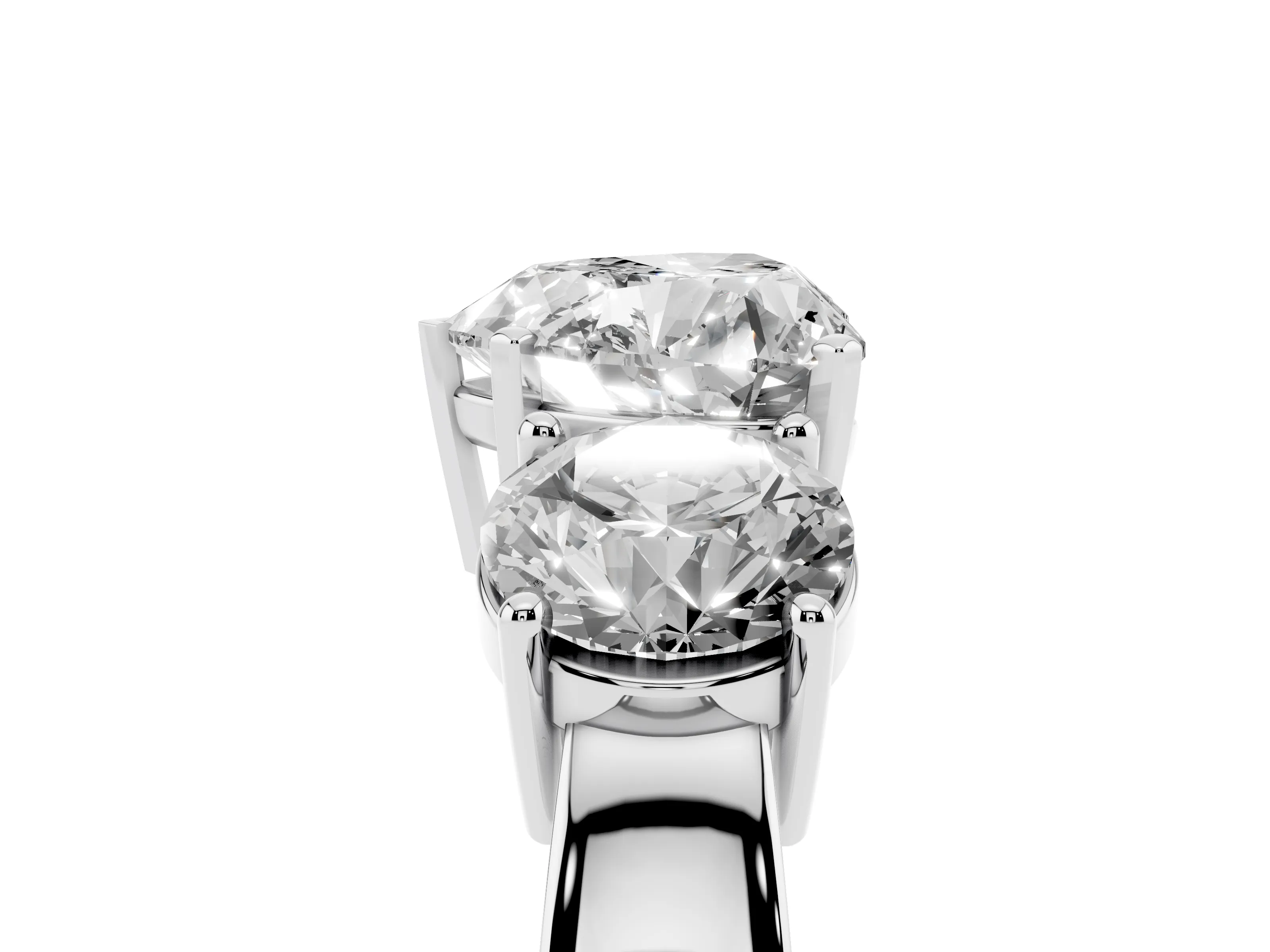 Heart Cut Diamond Three-Stone Ring Set in Platinum with Round Side Stones and Classic Band
