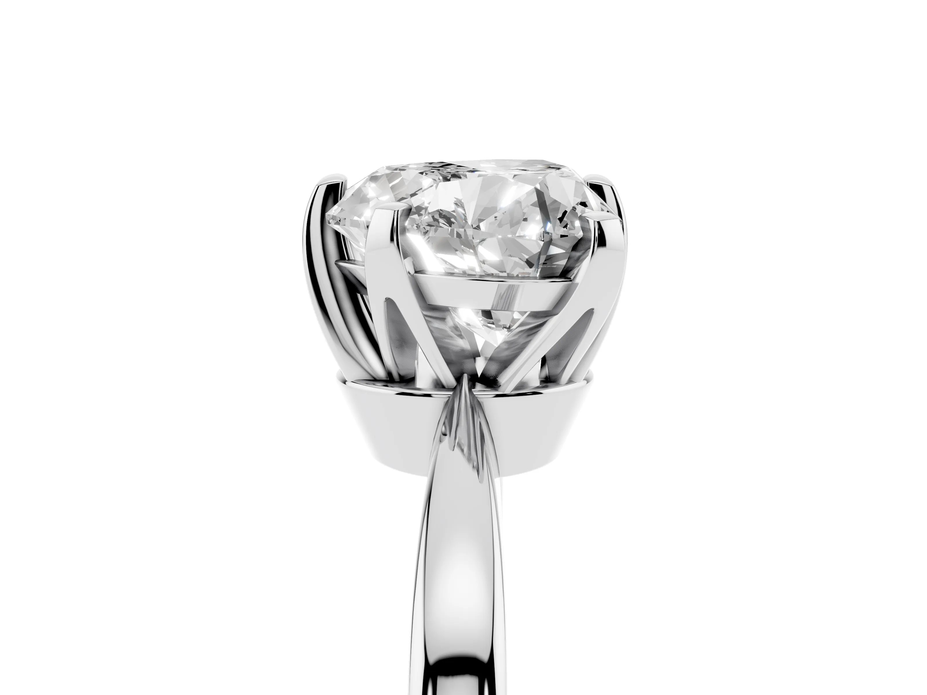 Heart Cut Diamond Solitaire Engagement Ring Set in White gold with Slim Tapered Solitaire Band