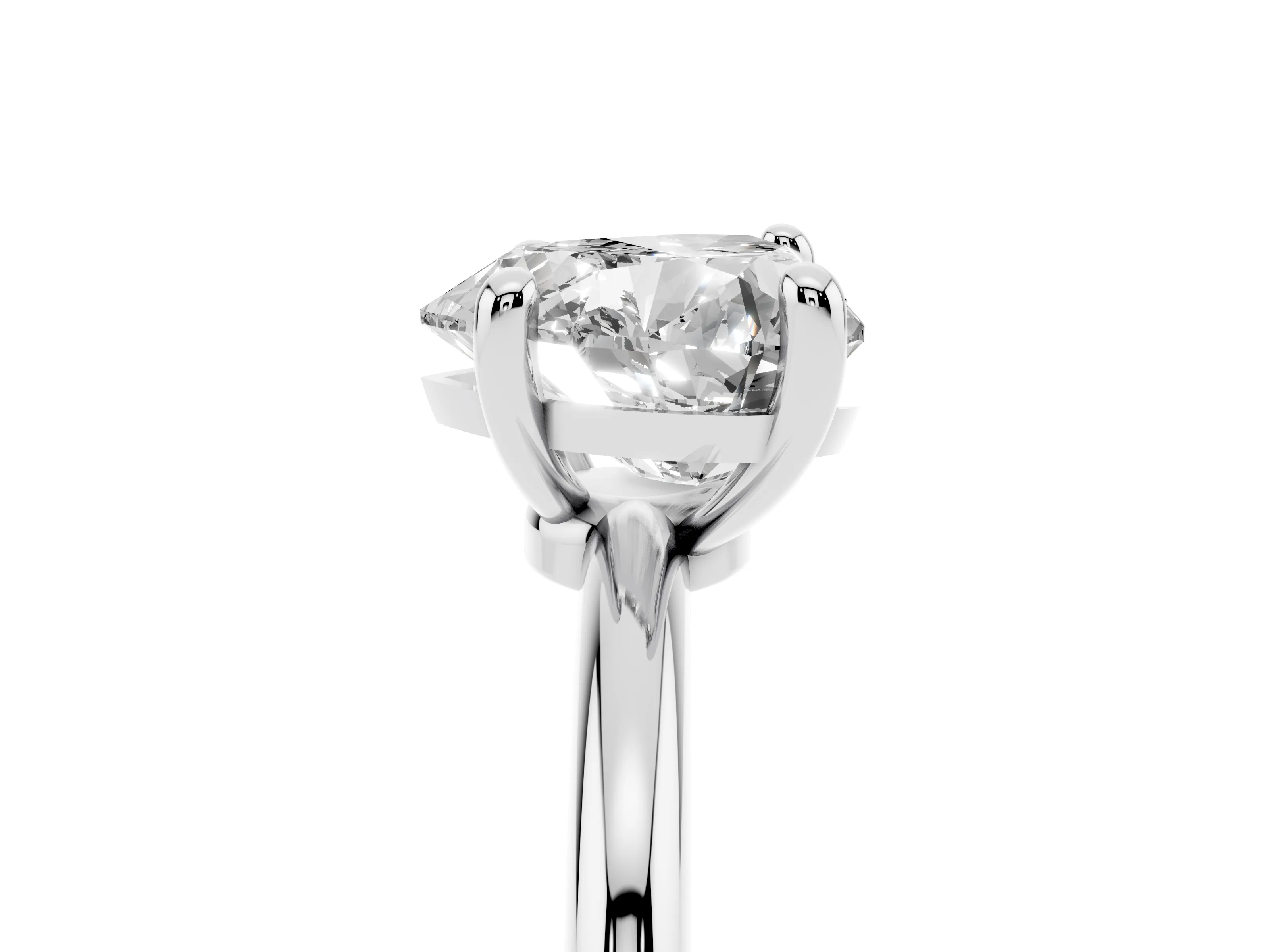 Heart Cut Diamond Solitaire Ring Set in White gold with Secure Prong Setting on a Classic Band