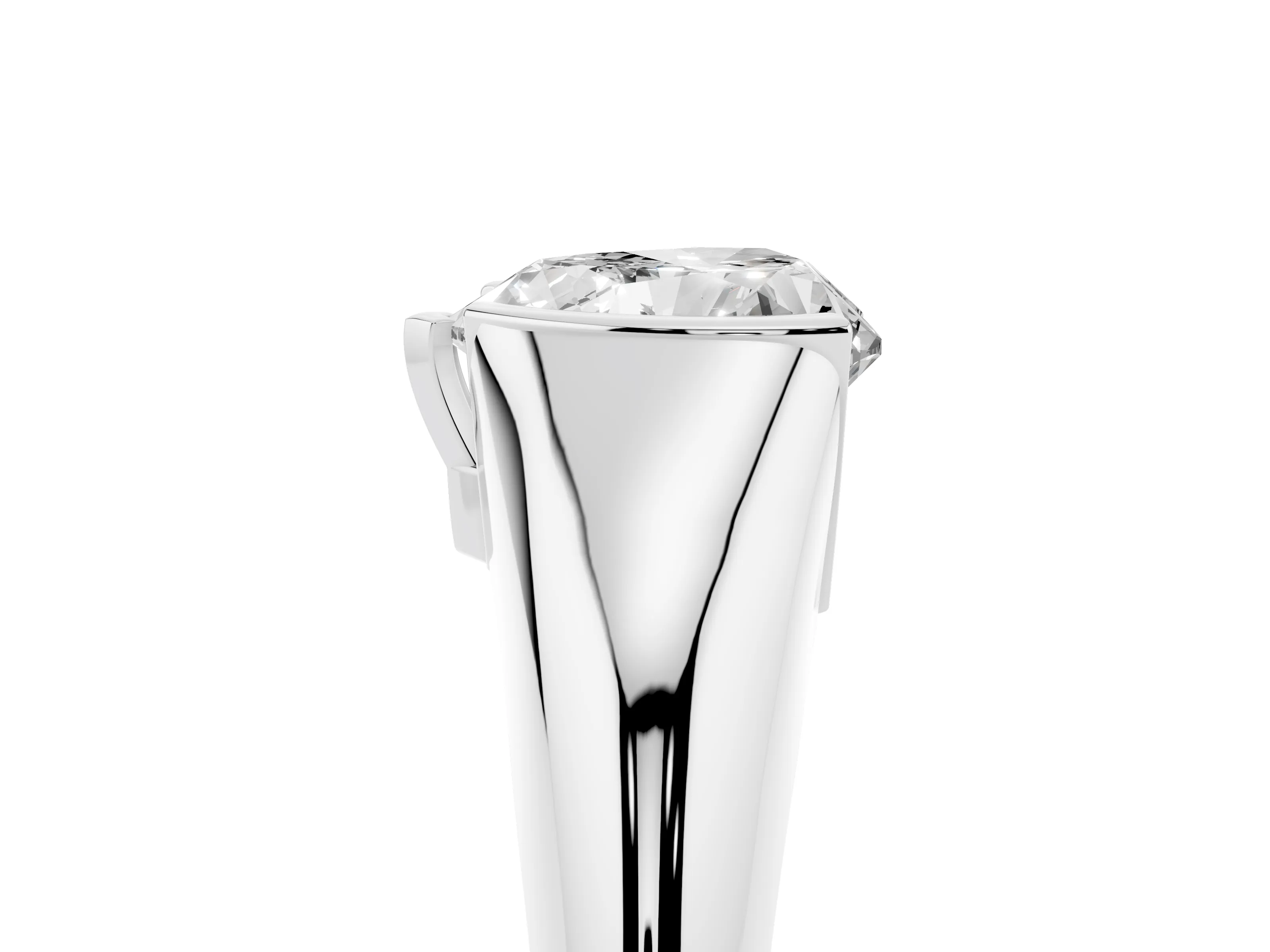 Heart Cut Diamond Solitaire Tension Set Ring Set in Platinum