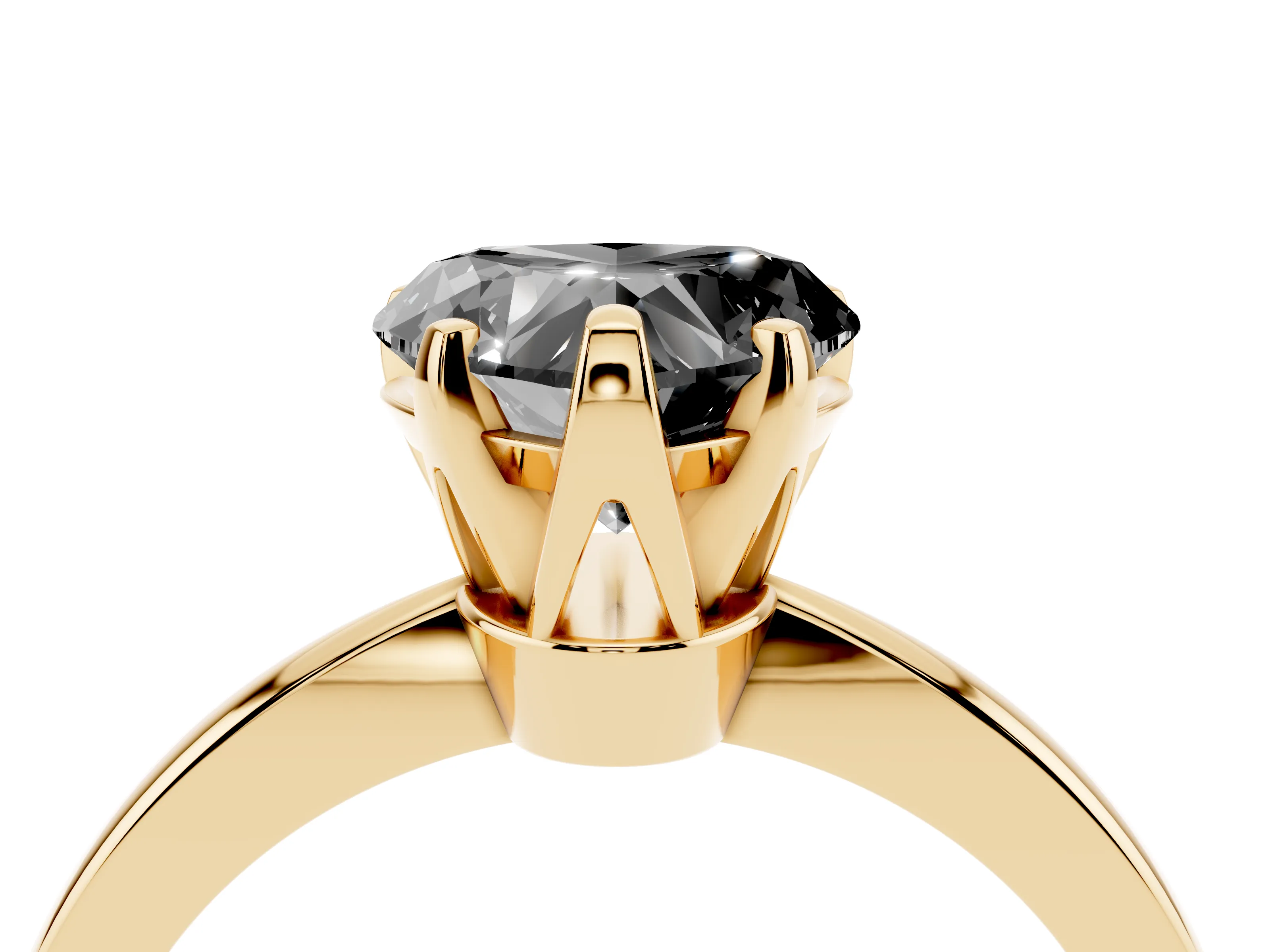 Fancy Black Heart Cut Diamond Solitaire Engagement Ring Set in Yellow gold with Slim Tapered Solitaire Band